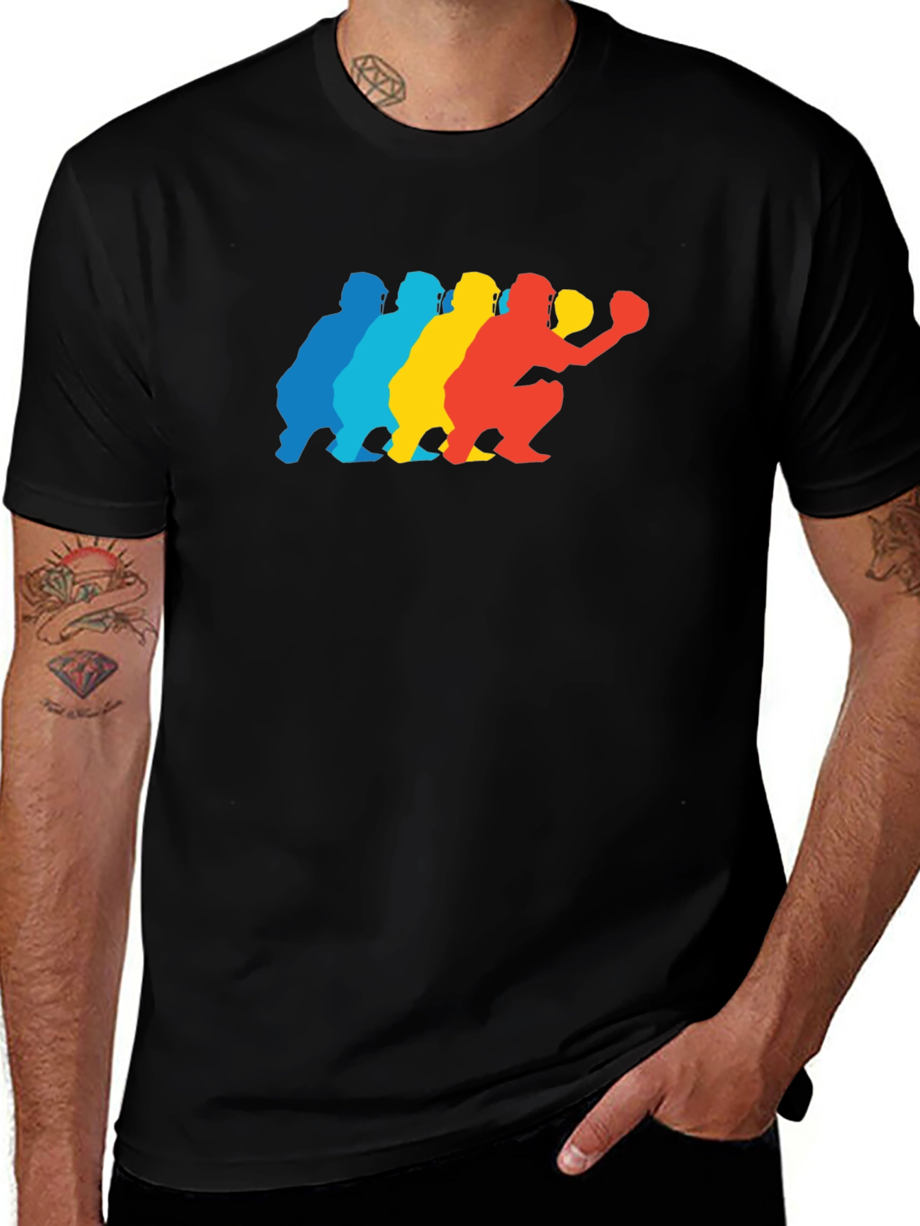Baseball Catcher Silhouette Graphic Tee