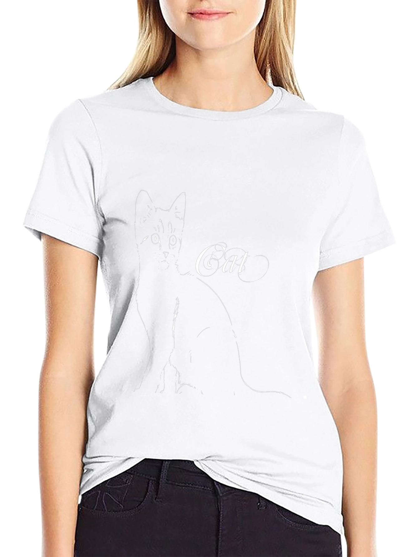 Cat Silhouette Black T-Shirt - Stylish Graphic Tee