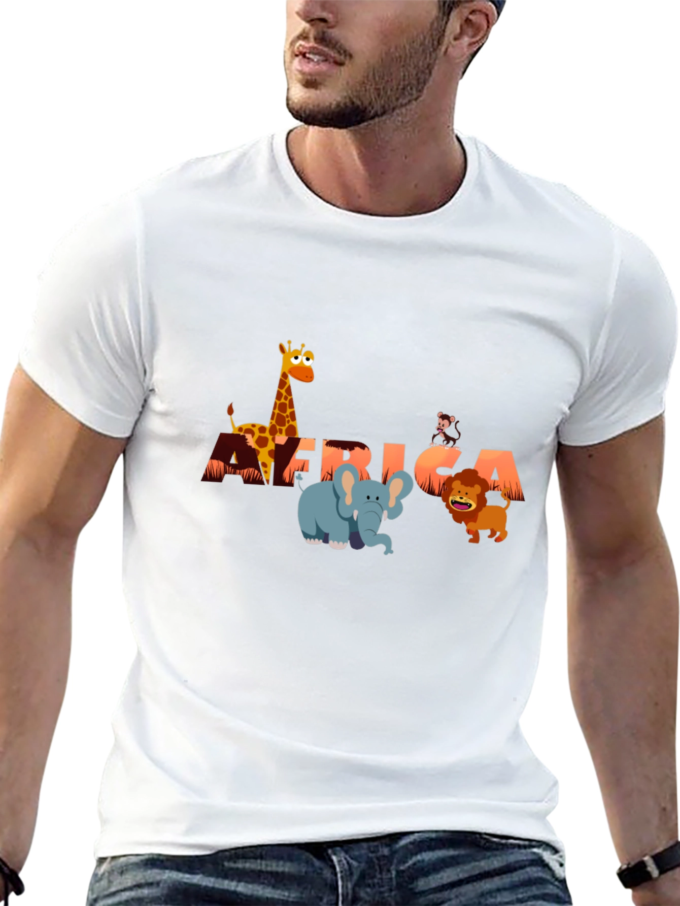 Africa Animals Graphic Tee - Fun Safari Shirt