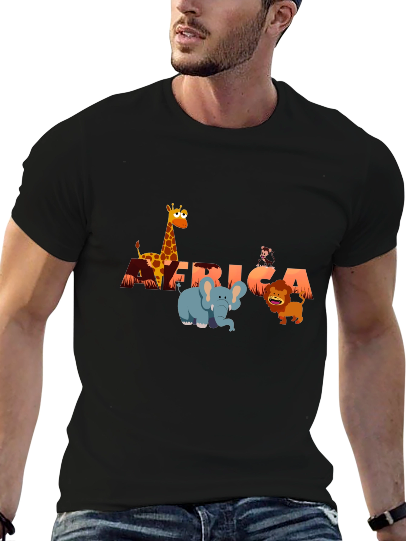 Africa Animals Graphic Tee - Fun Safari Shirt
