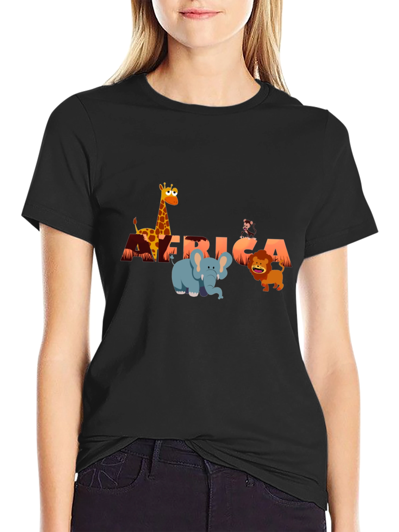 Africa Animals Graphic Tee - Fun Safari Shirt
