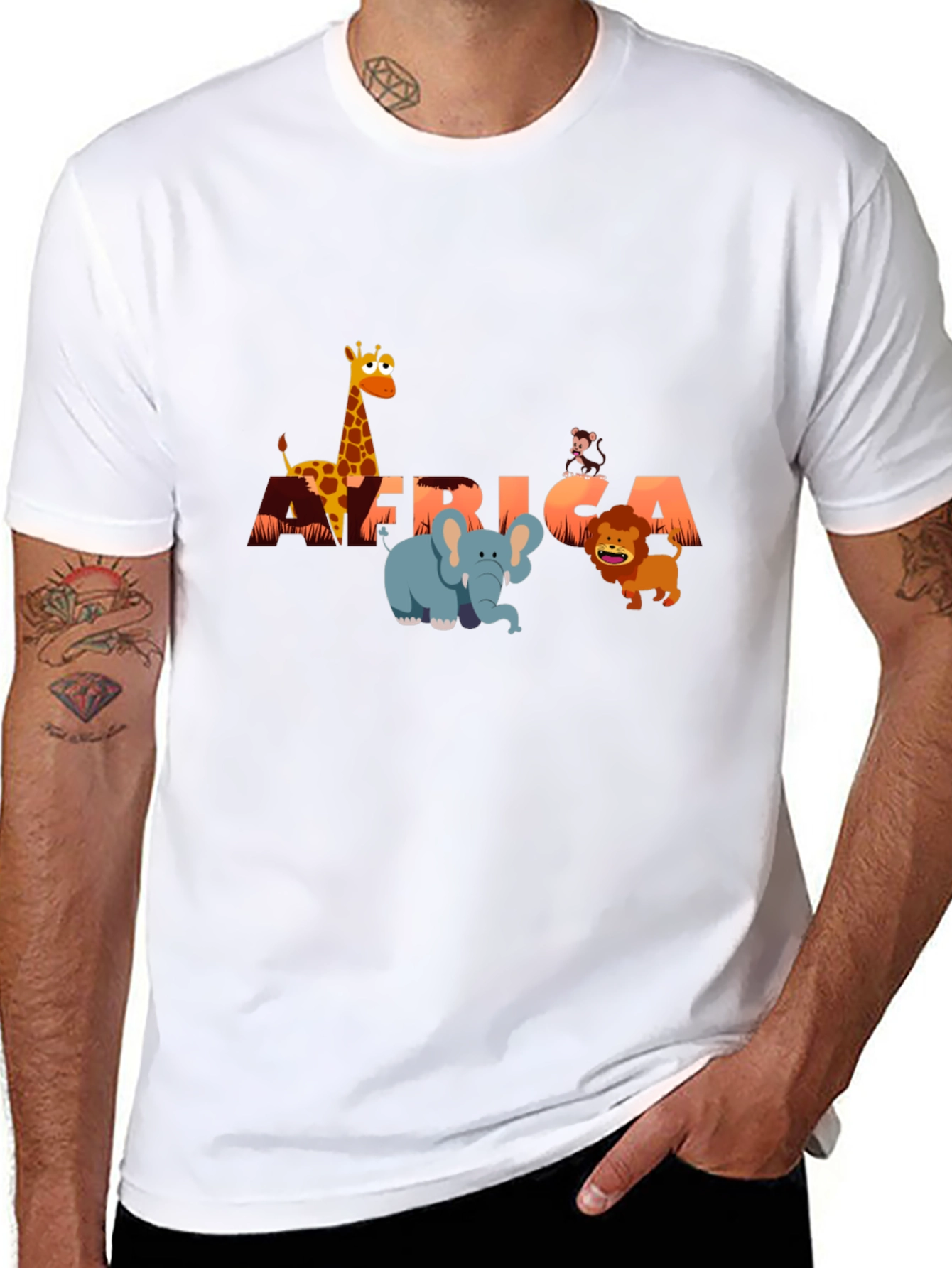 Africa Animals Graphic Tee - Fun Safari Shirt