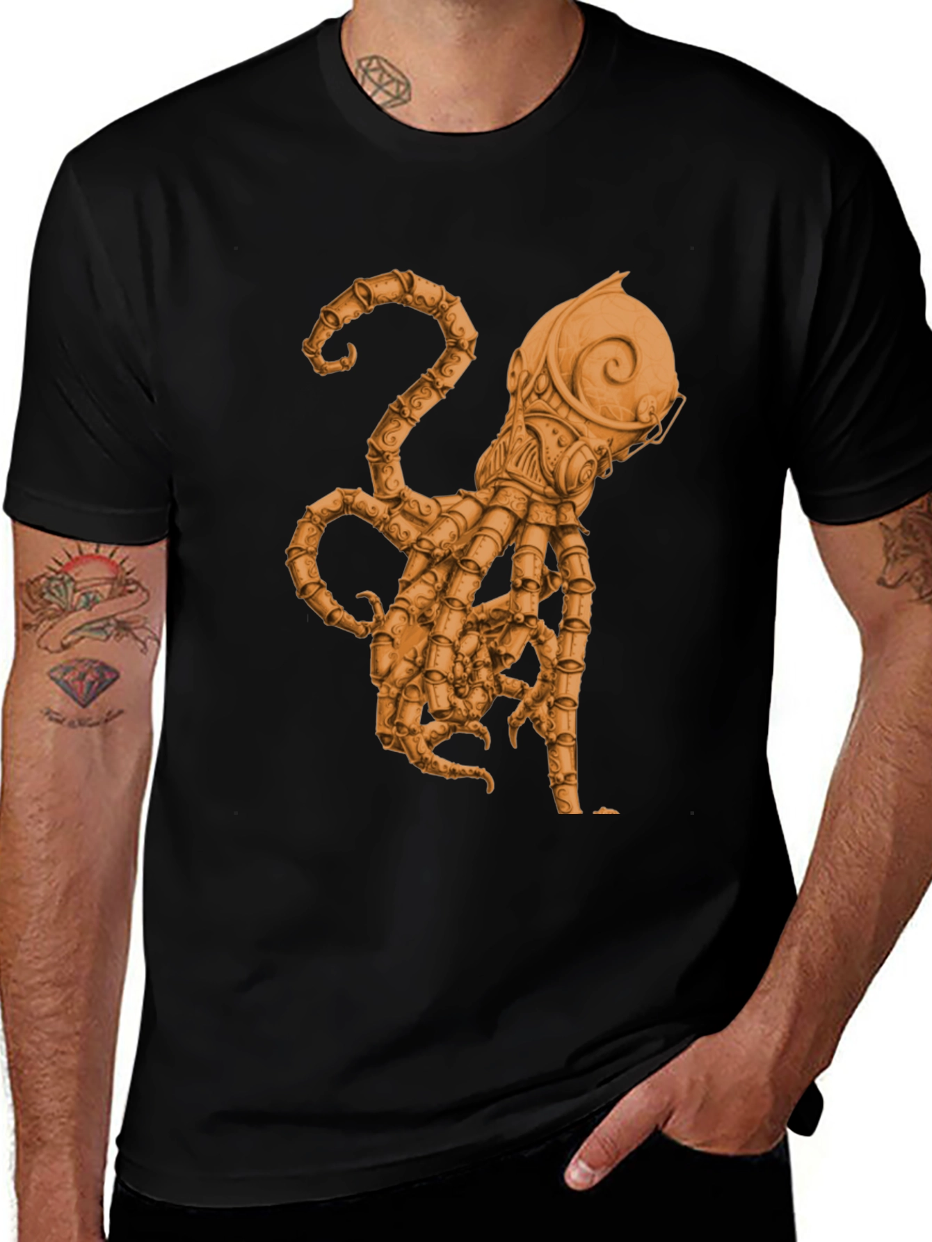 Steampunk Octopus Graphic Tee - Unique Design!