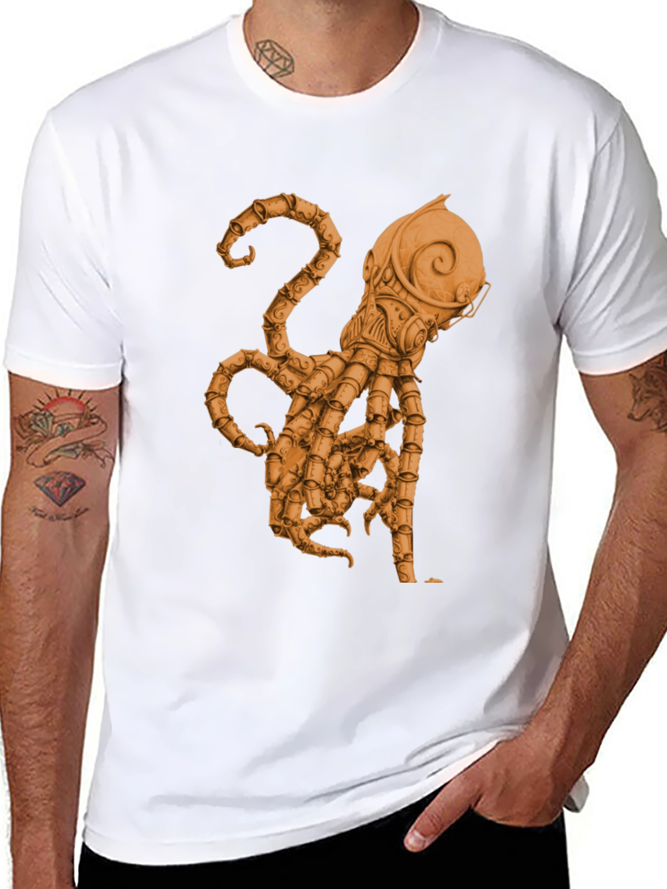 Steampunk Octopus Graphic Tee - Unique Design!