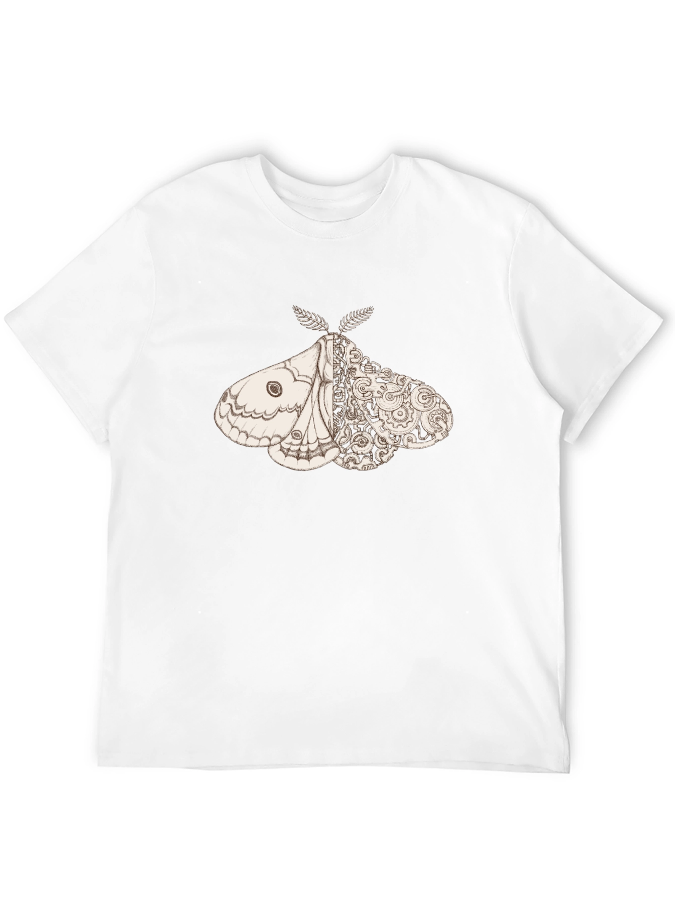 Steampunk Moth Graphic Tee - Unique Insect Design