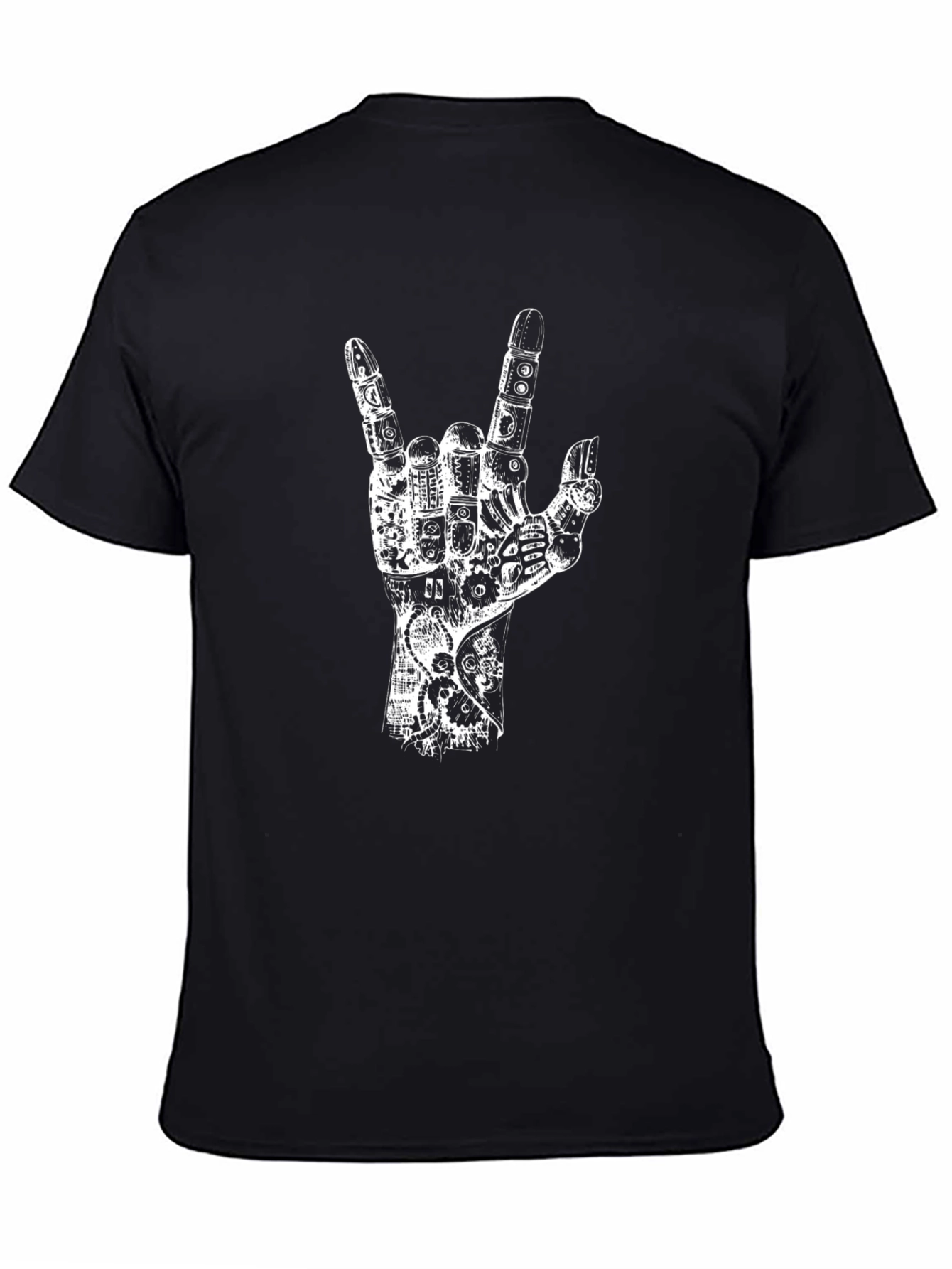 Steampunk Rock On Hand Graphic T-Shirt