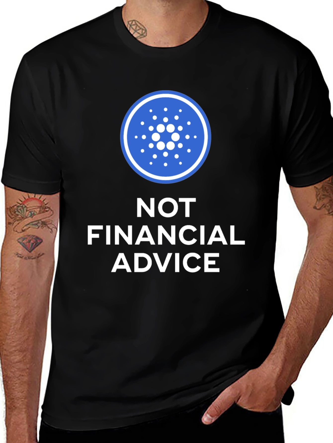 Cardano Crypto Not Financial Advice Black T-Shirt