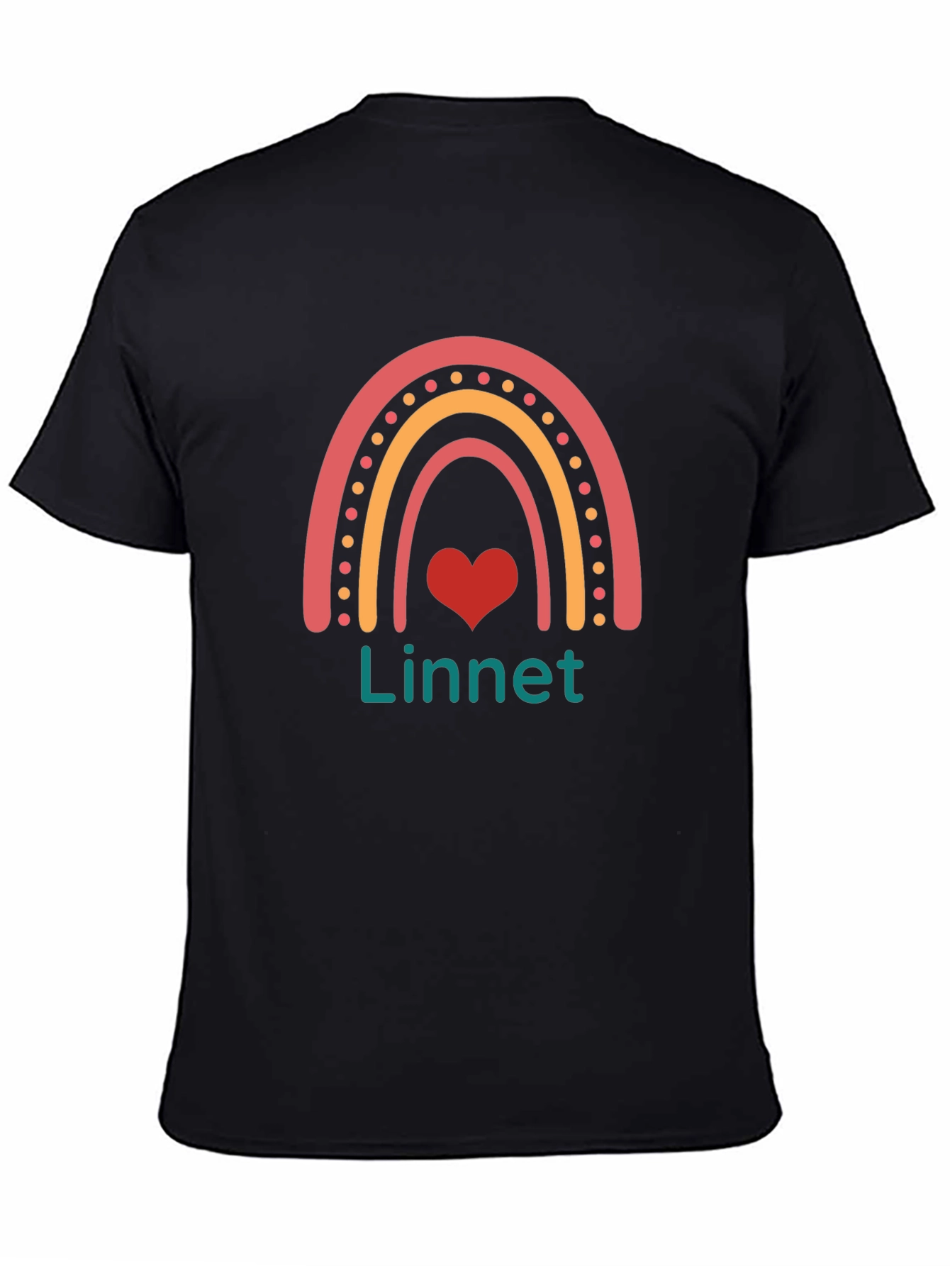 Rainbow Linnet Heart Graphic T-Shirt
