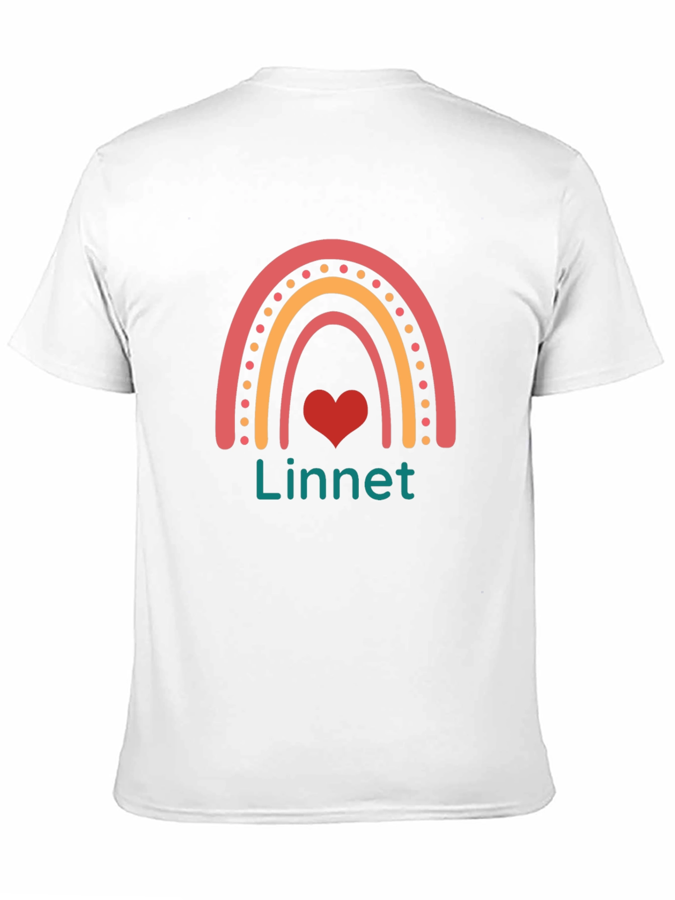 Rainbow Linnet Heart Graphic T-Shirt