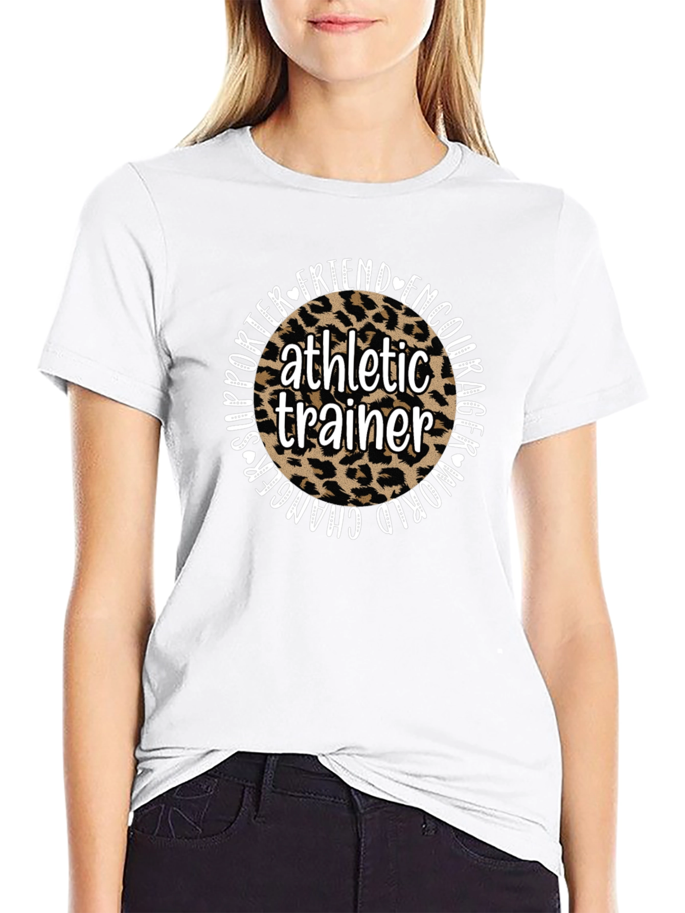Athletic Trainer Leopard Print Graphic T-Shirt