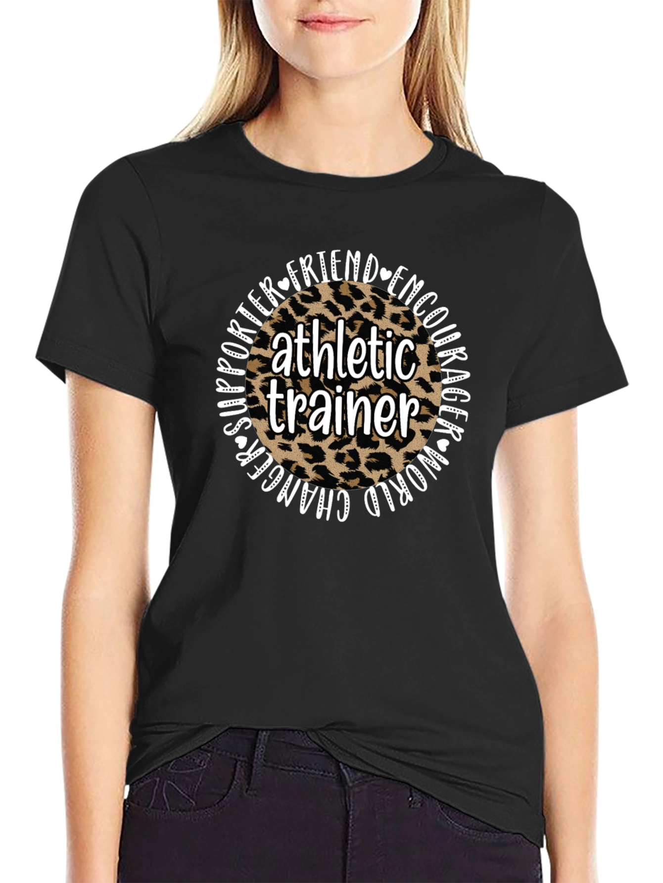 Athletic Trainer Leopard Print Graphic T-Shirt
