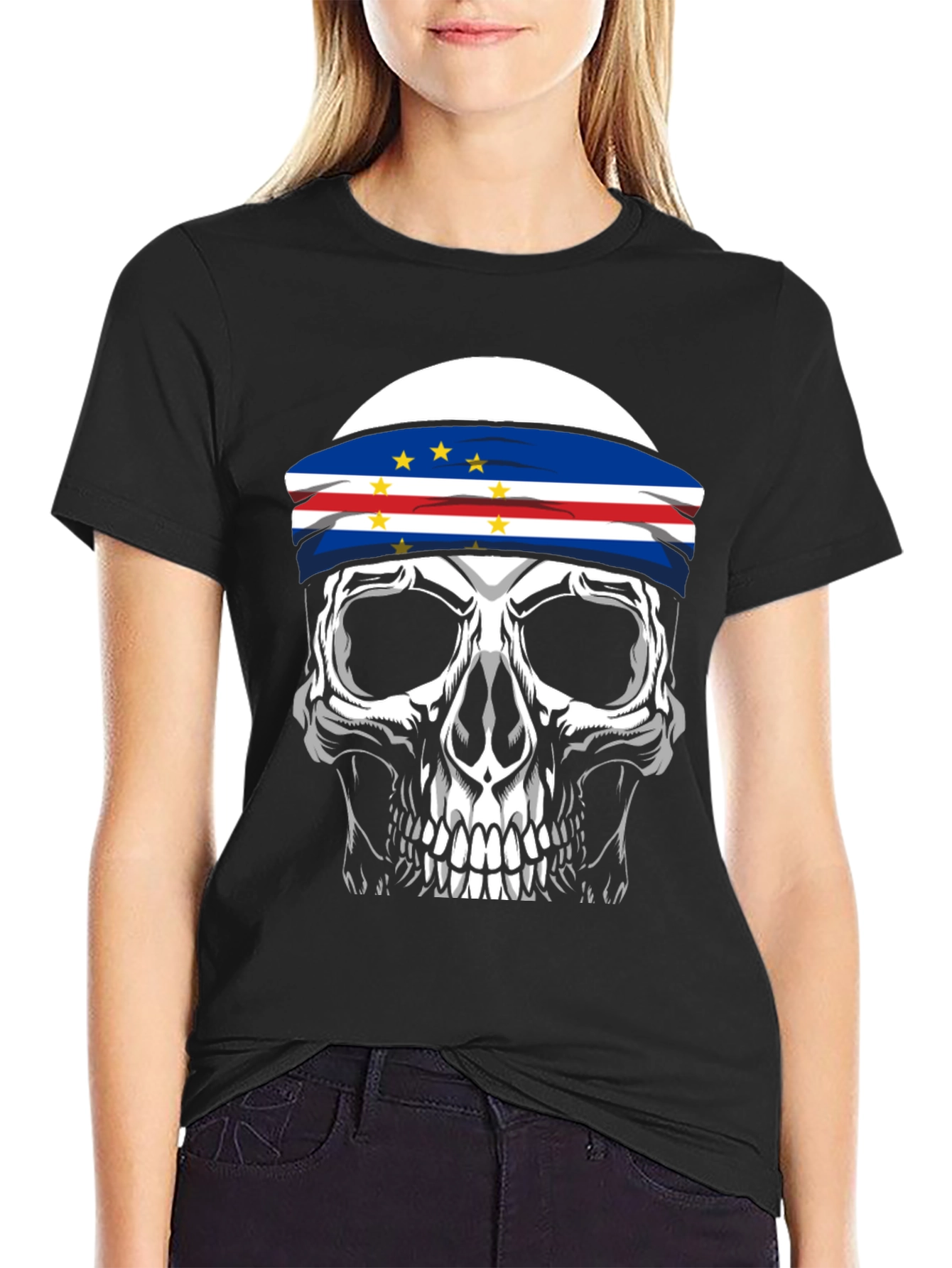 Skull Cape Verde Flag T-Shirt