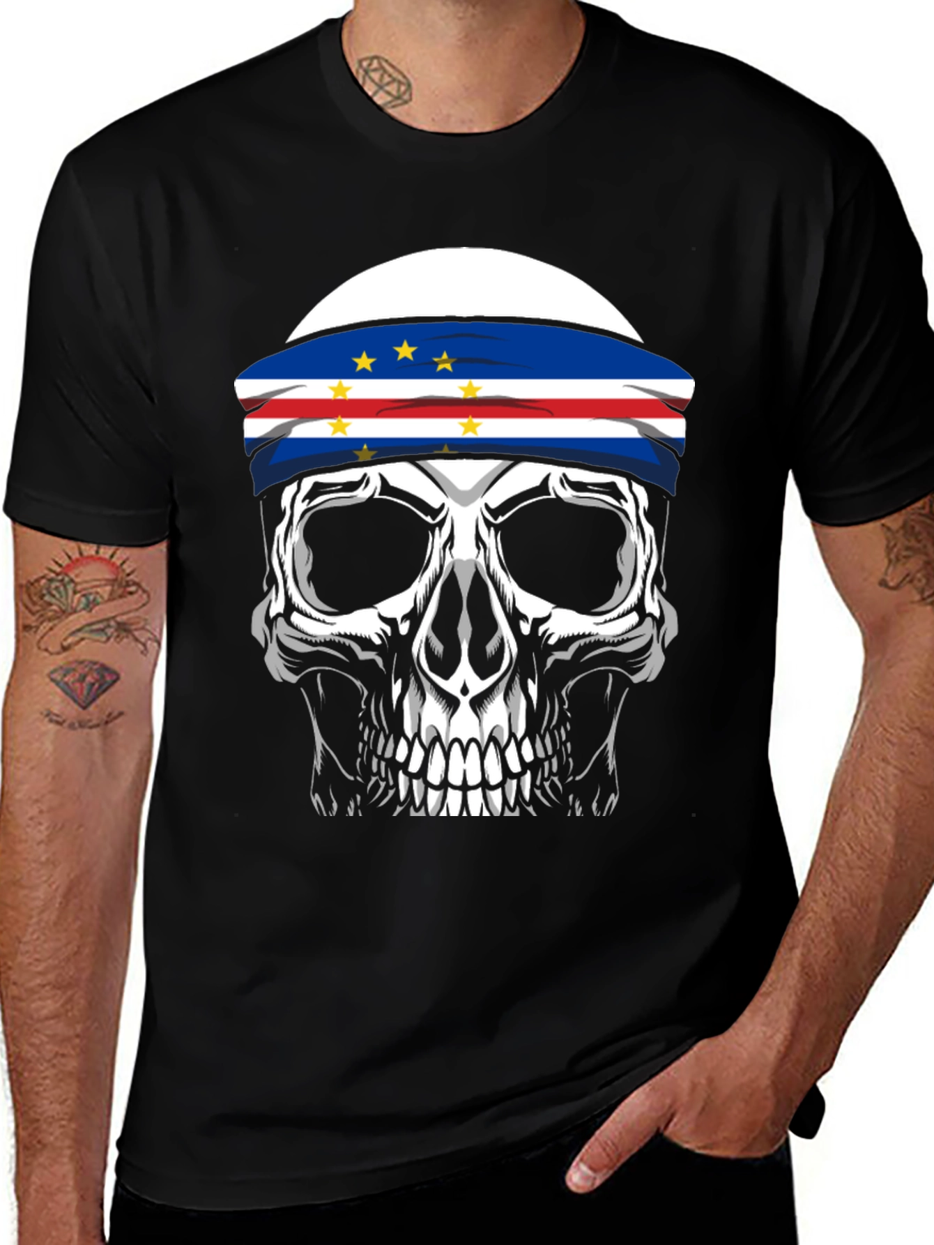 Skull Cape Verde Flag T-Shirt