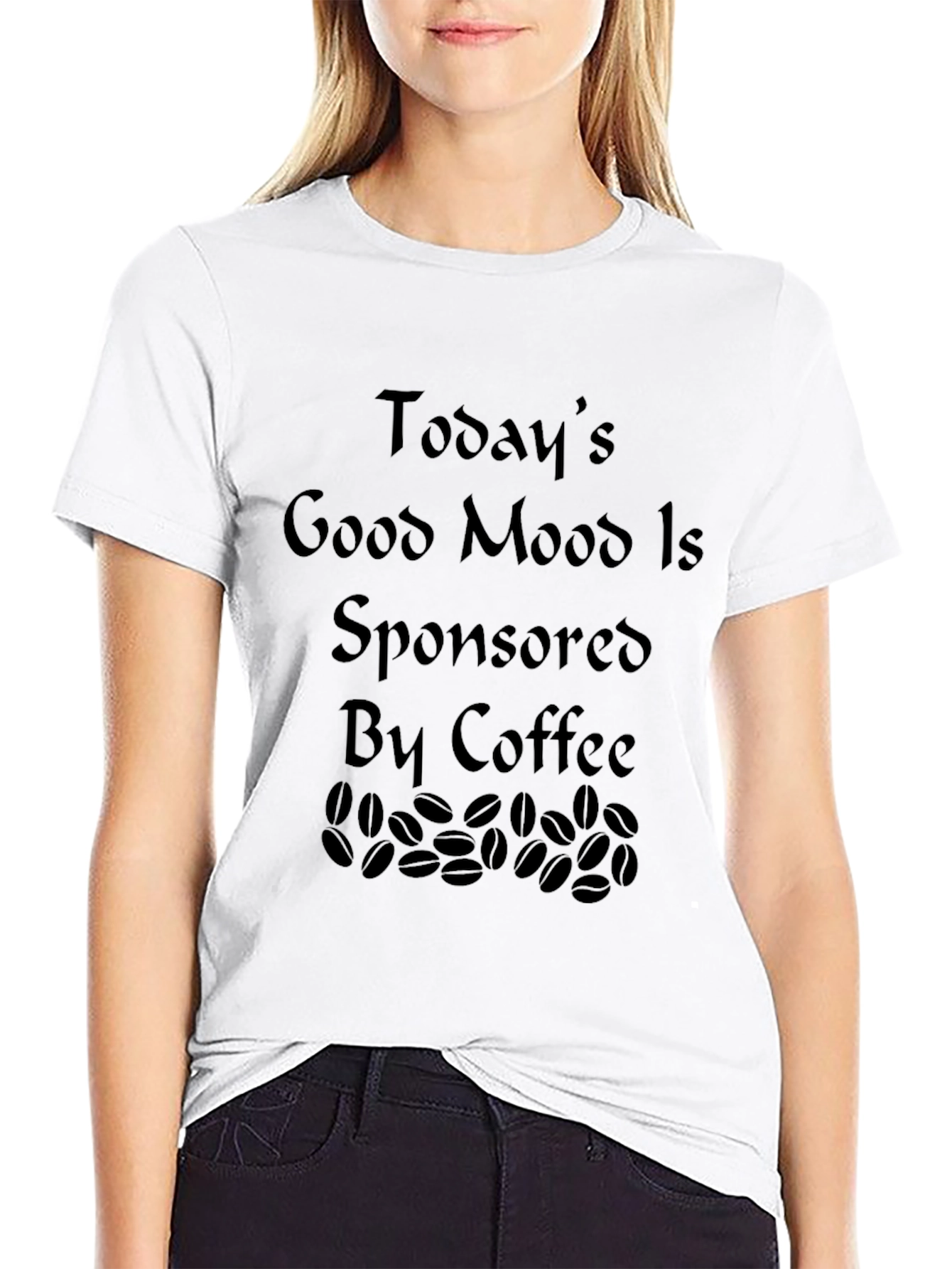 Coffee Sponsored Mood Black T-Shirt