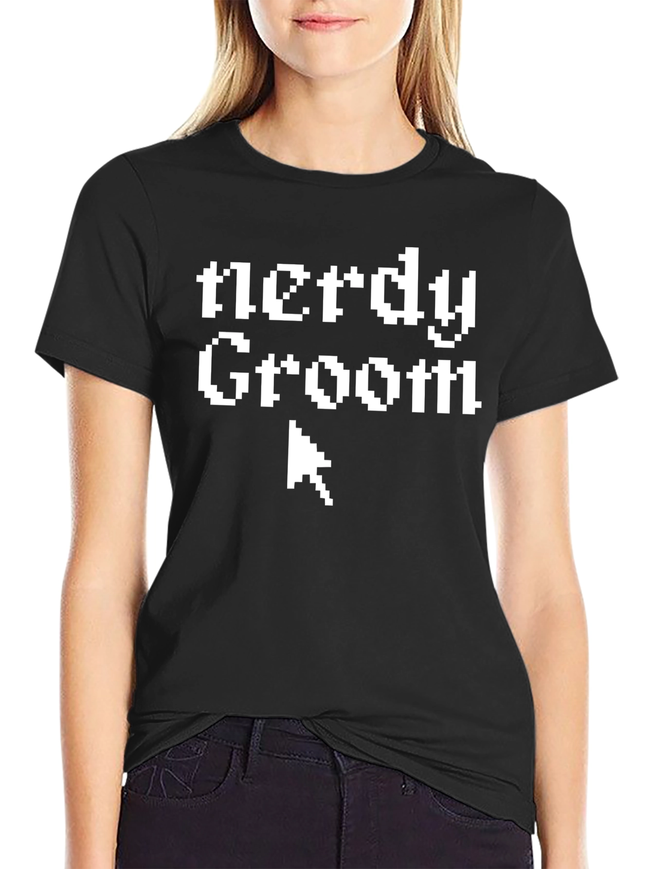 Nerdy Groom T-Shirt - Pixelated Wedding Tee