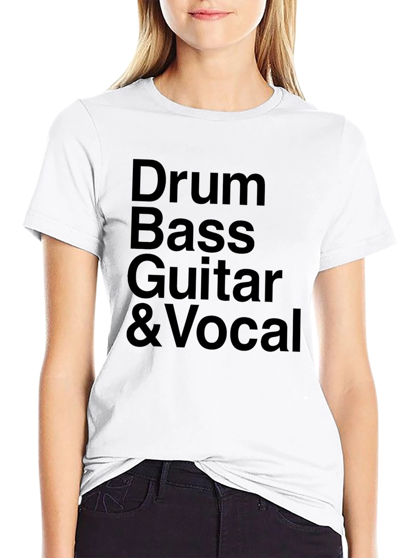 Drum Bass Guitar & Vocal Black T-Shirt