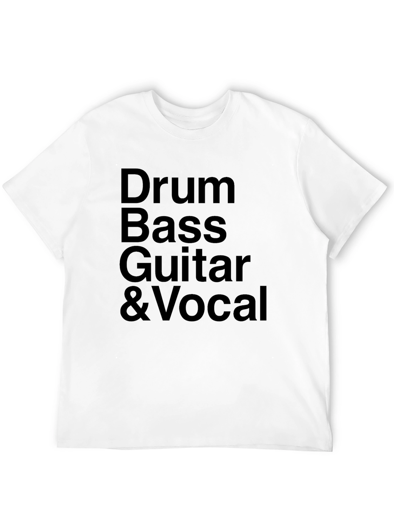 Drum Bass Guitar & Vocal Black T-Shirt