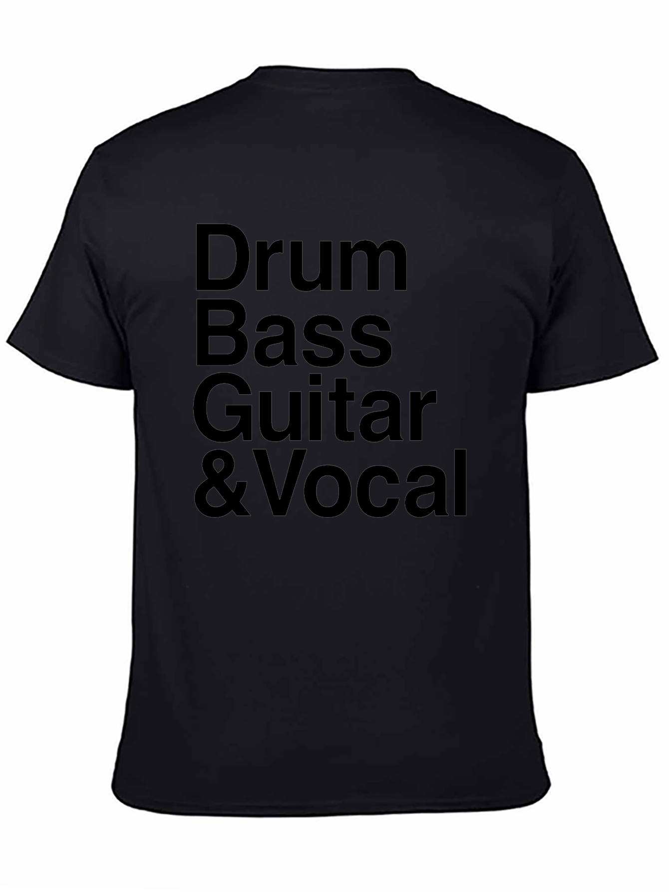 Drum Bass Guitar & Vocal Black T-Shirt