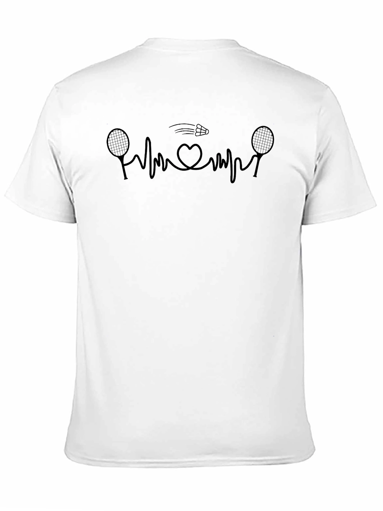 Badminton Heartbeat T-Shirt - Sports Graphic Tee