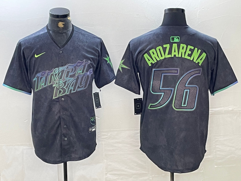 Men's Tampa Bay Rays Randy Arozarena #56 Charcoal 2024 City Connect Limited Player Jerseys