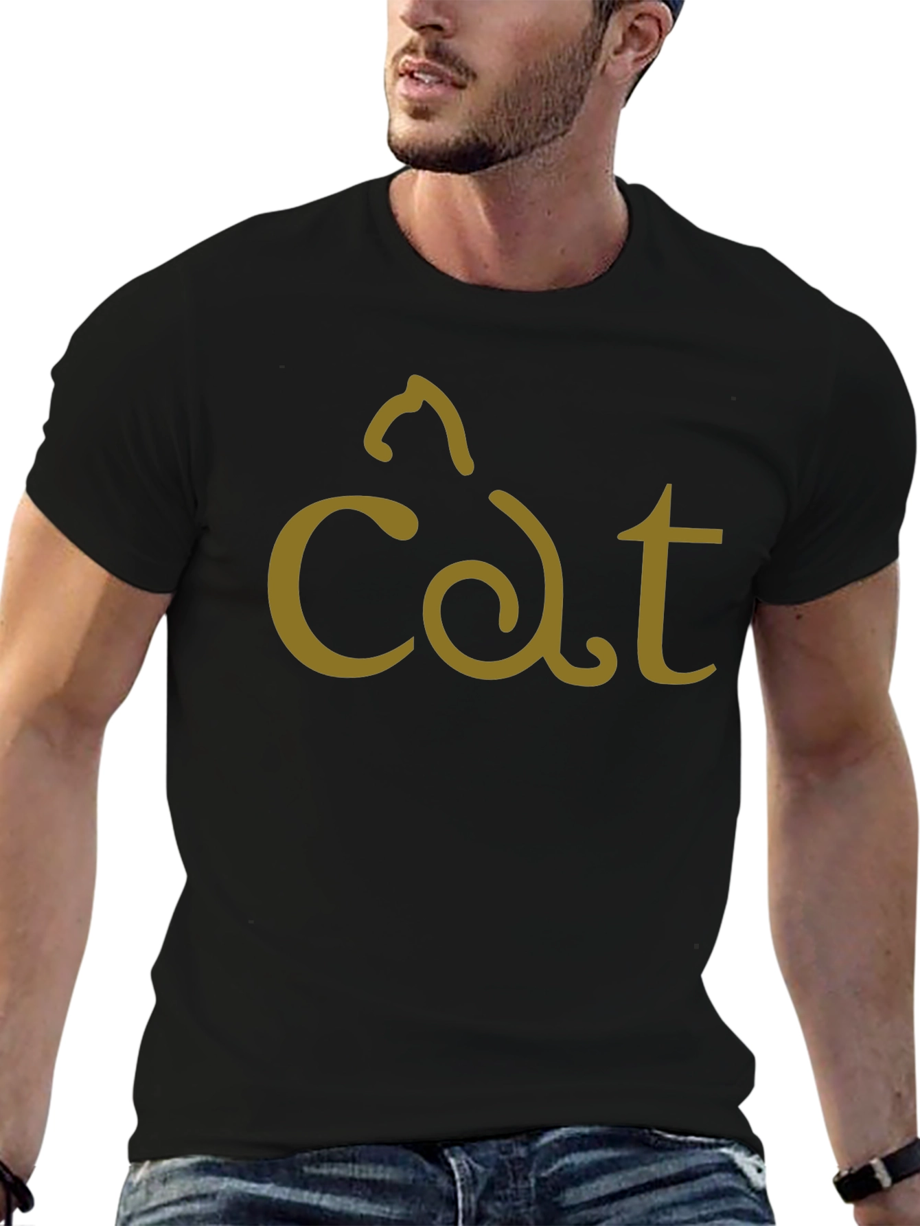 Cat Silhouette T-Shirt - Unique Design