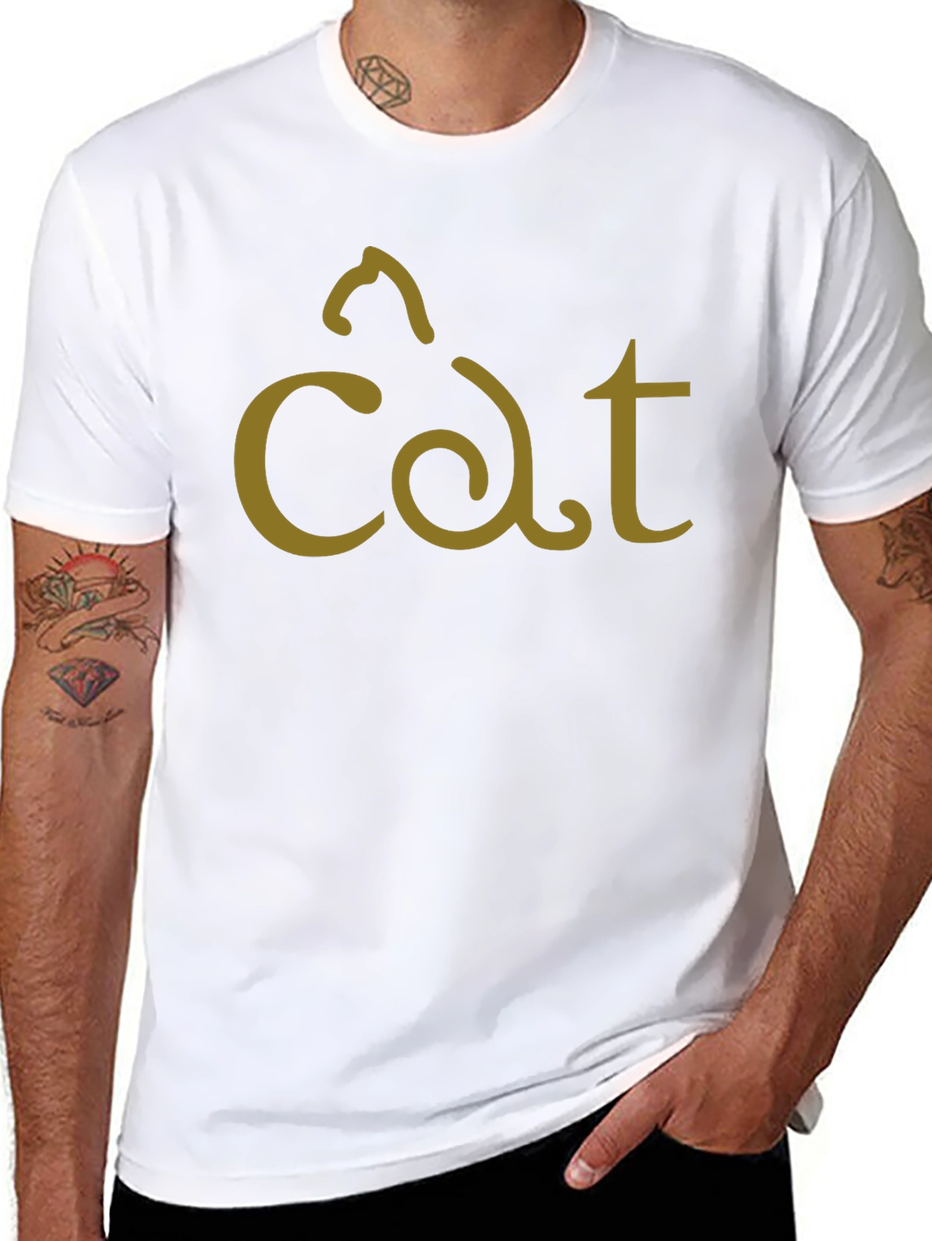 Cat Silhouette T-Shirt - Unique Design