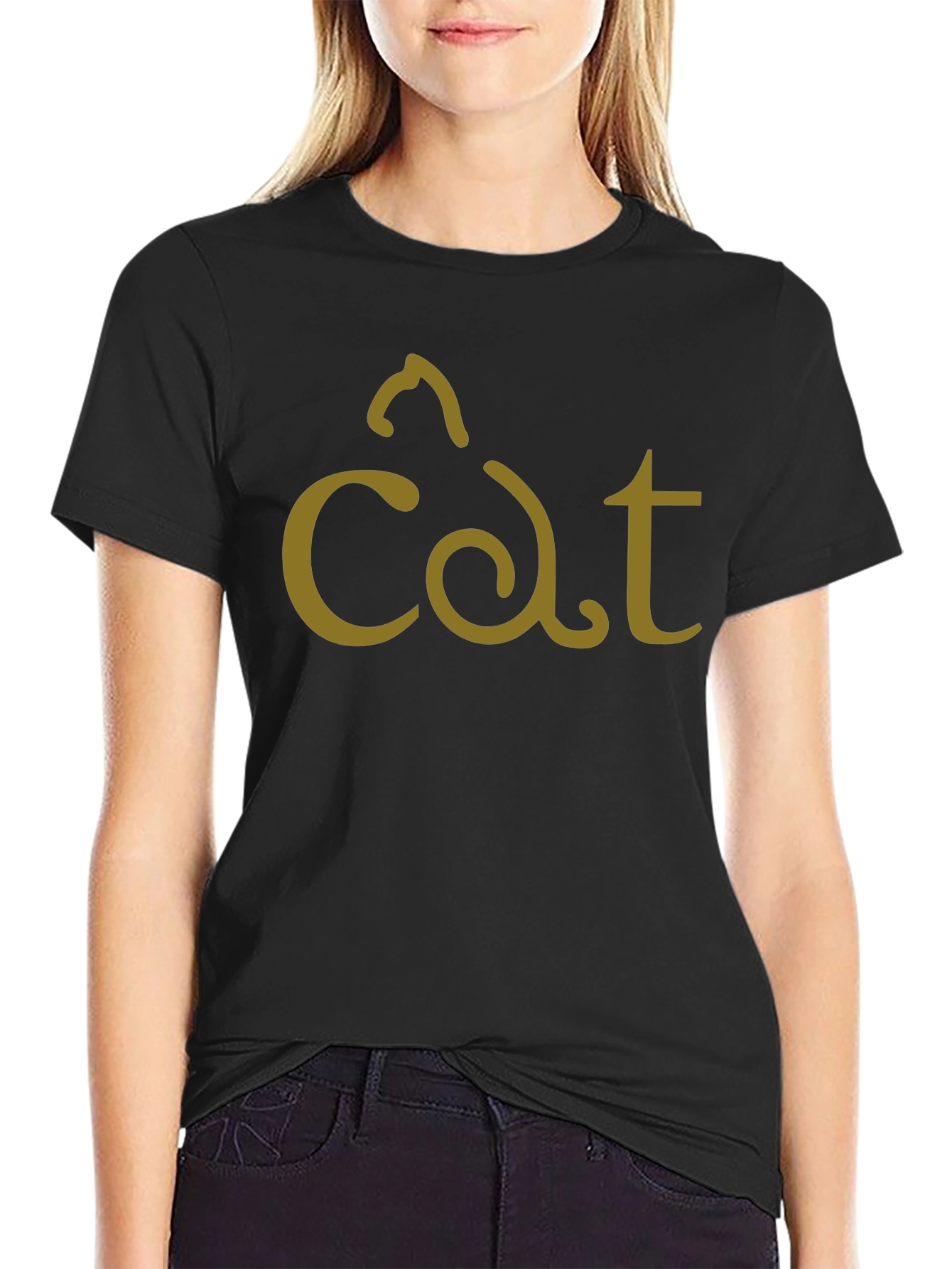 Cat Silhouette T-Shirt - Unique Design