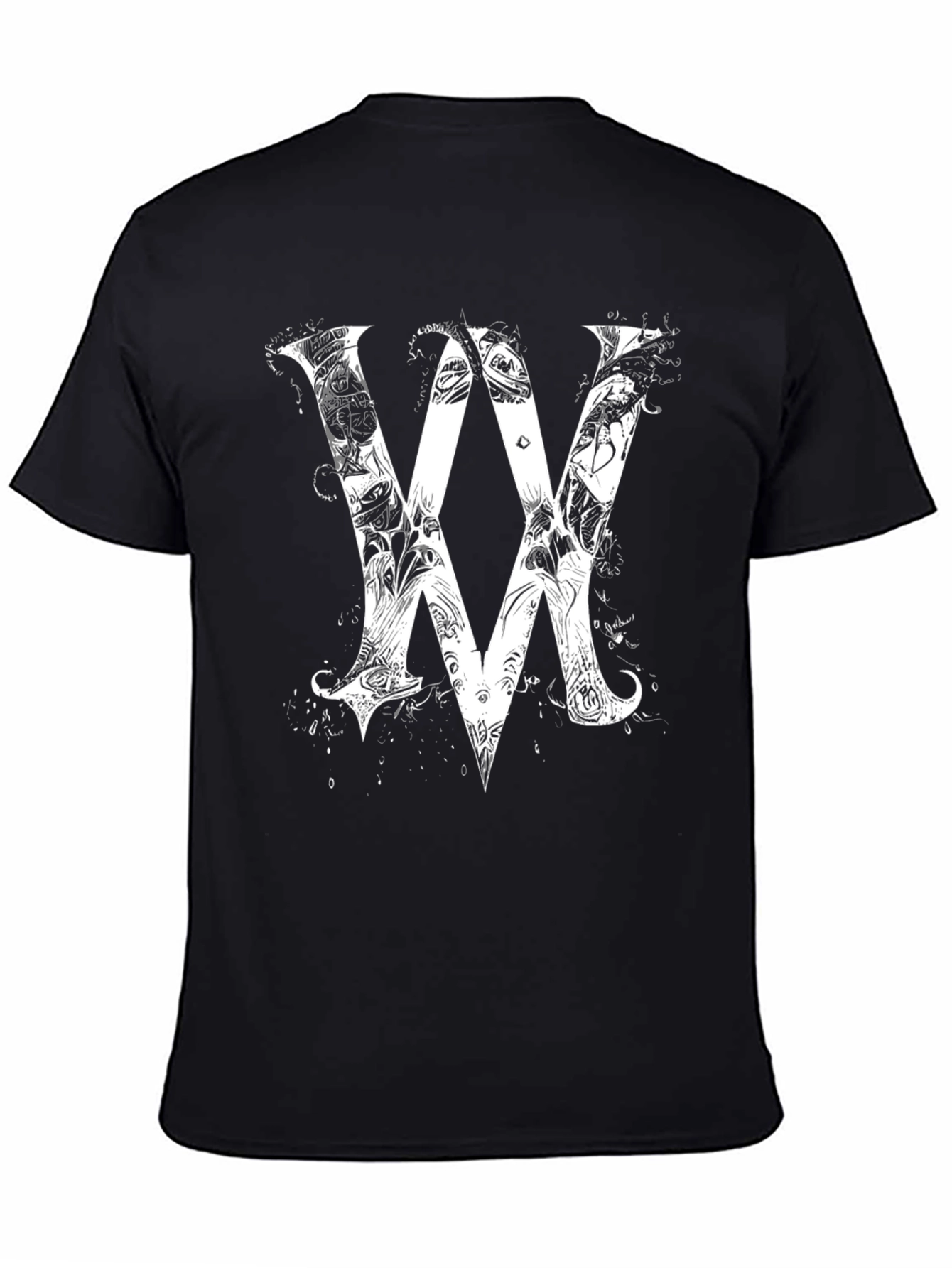 Abstract VV Graphic Black T-Shirt