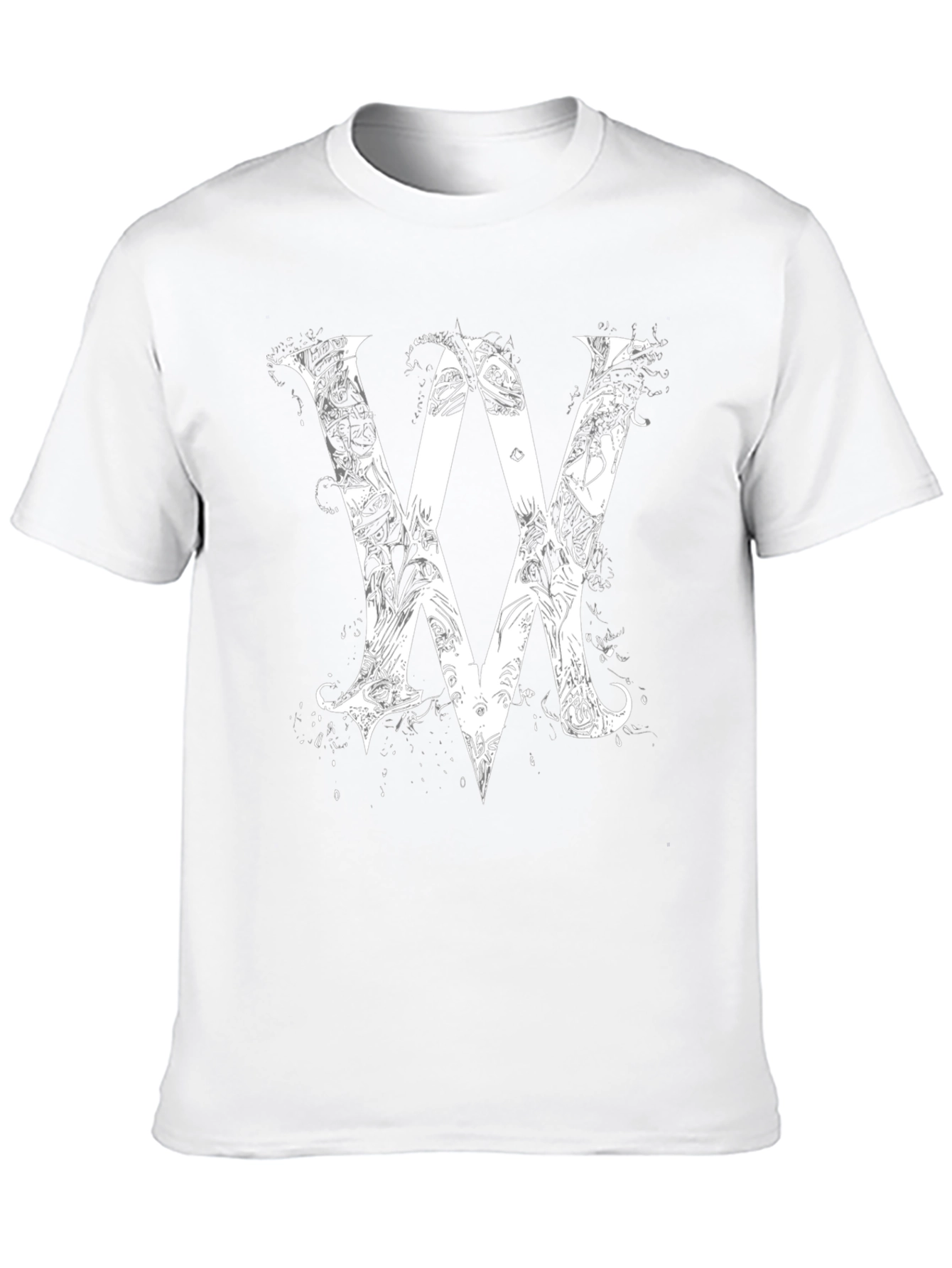 Abstract VV Graphic Black T-Shirt