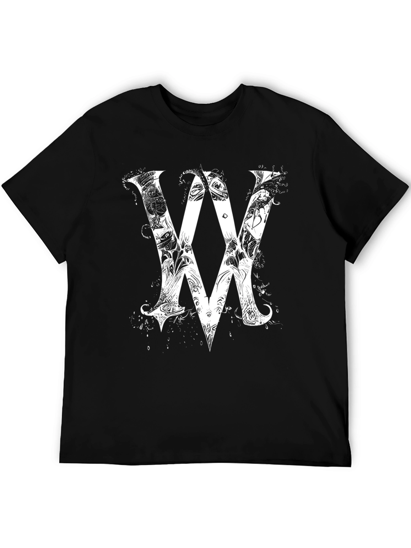 Abstract VV Graphic Black T-Shirt