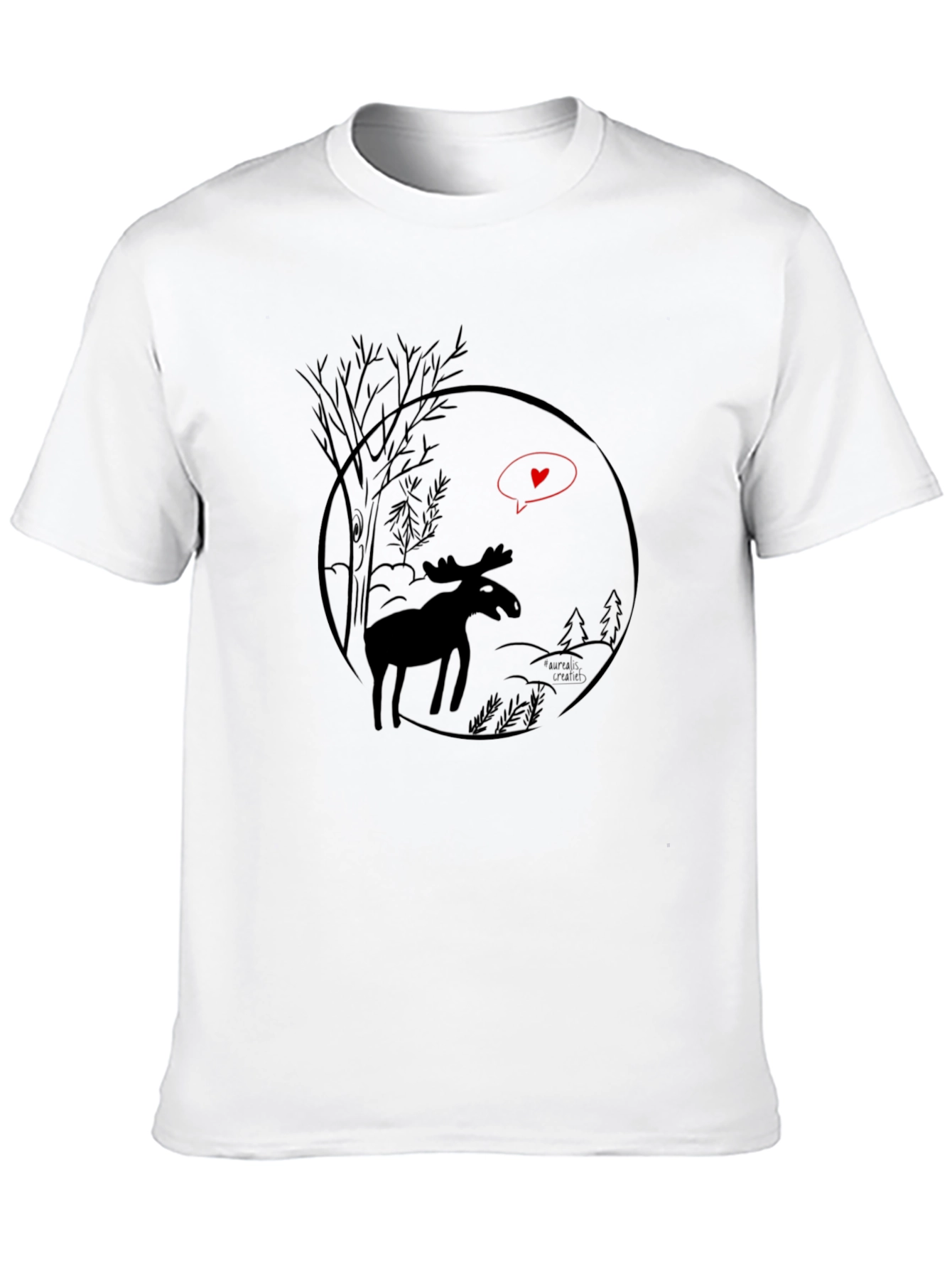 Moose Love Black T-Shirt - Nature Inspired Graphic Tee