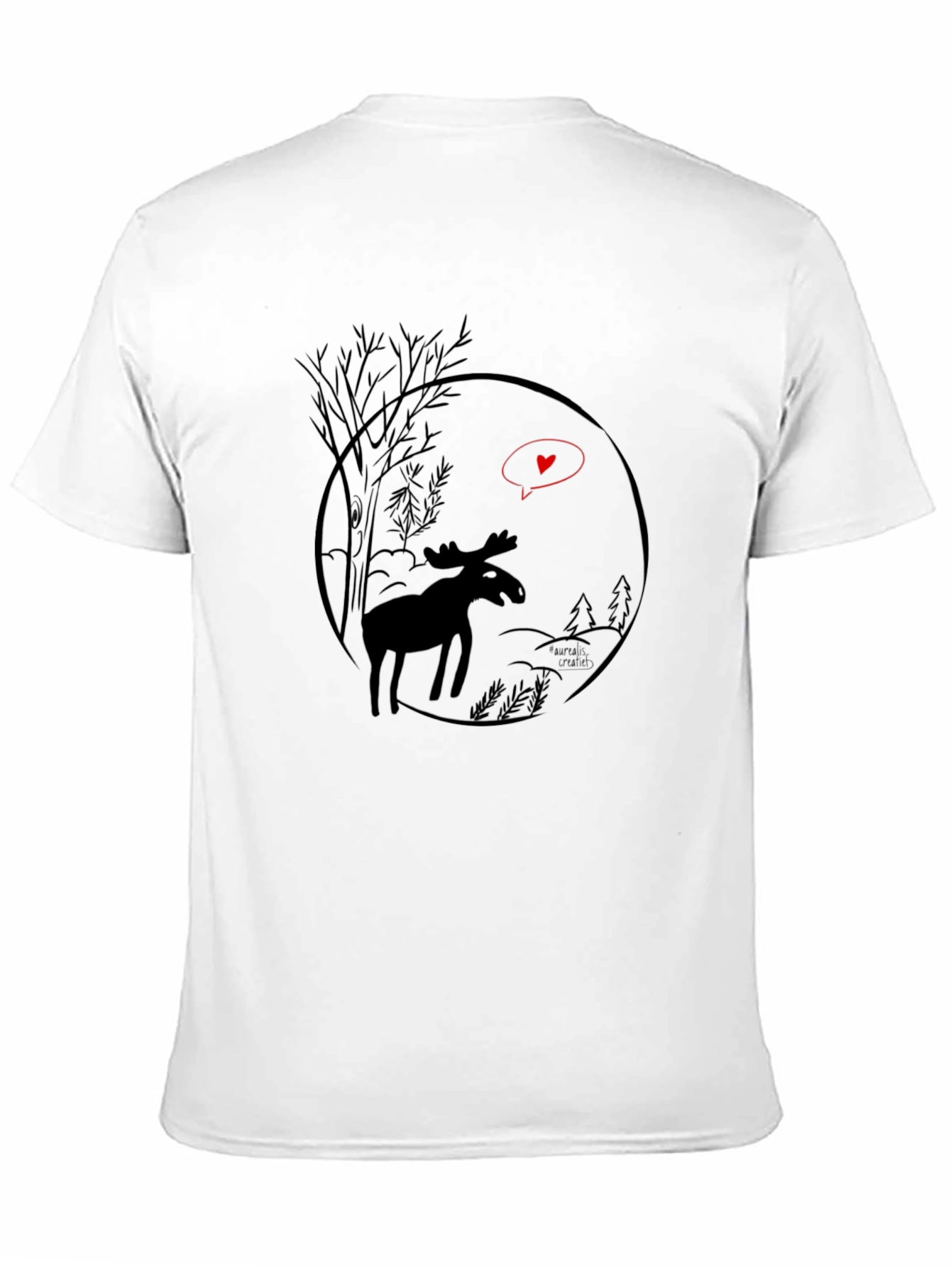 Moose Love Black T-Shirt - Nature Inspired Graphic Tee