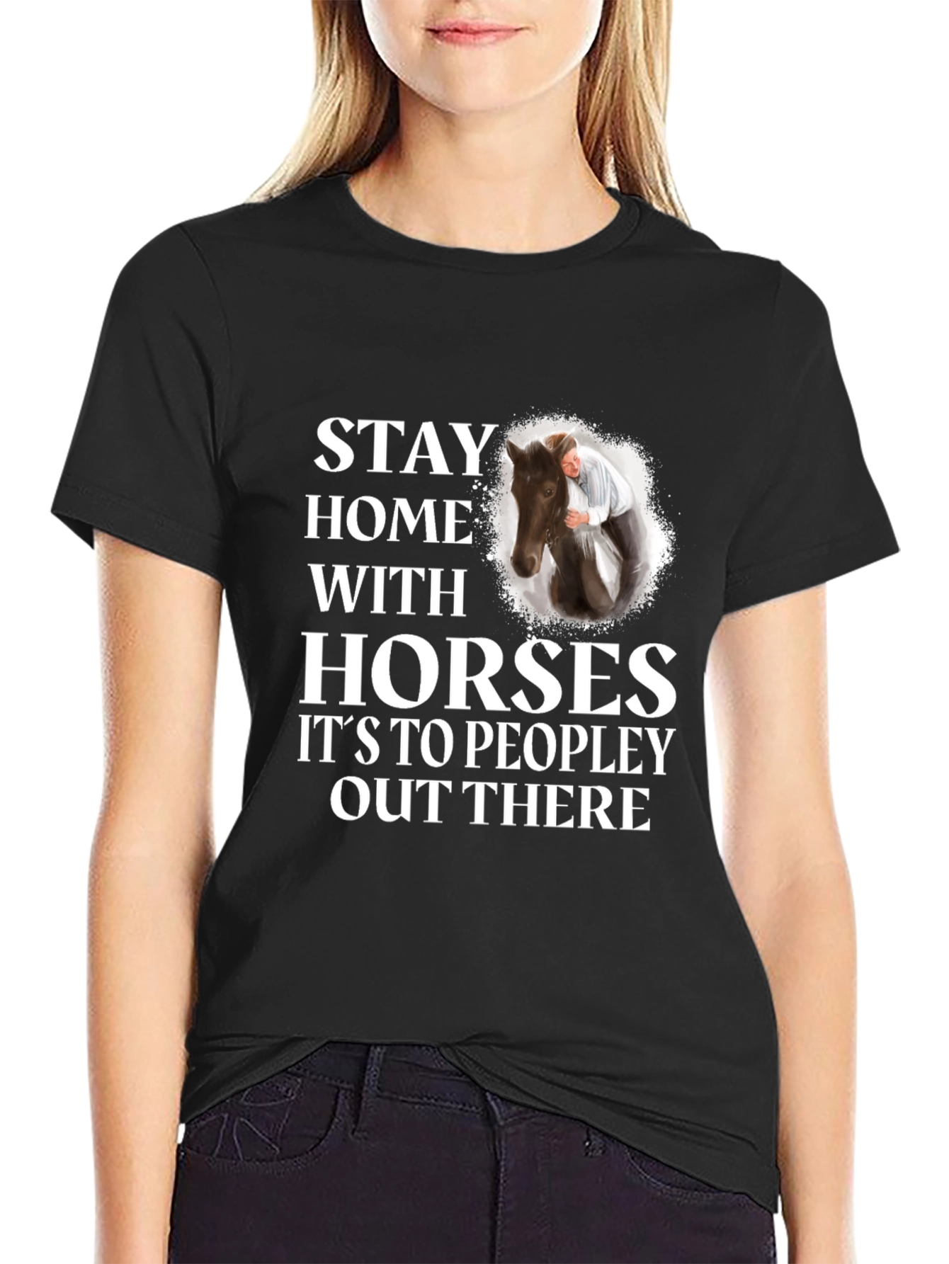 Stay Home With Horses Graphic Tee