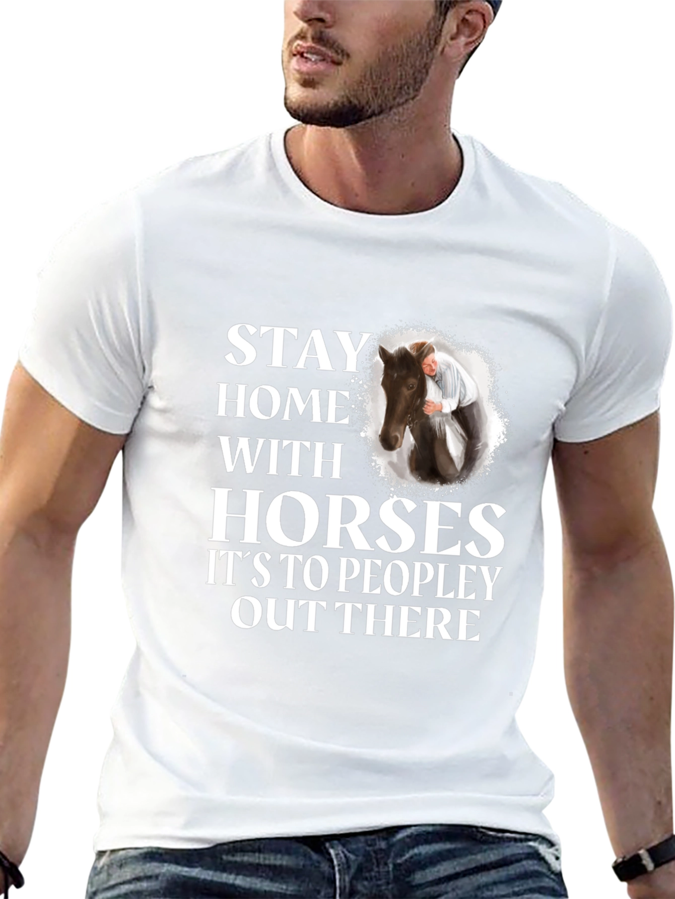 Stay Home With Horses Graphic Tee