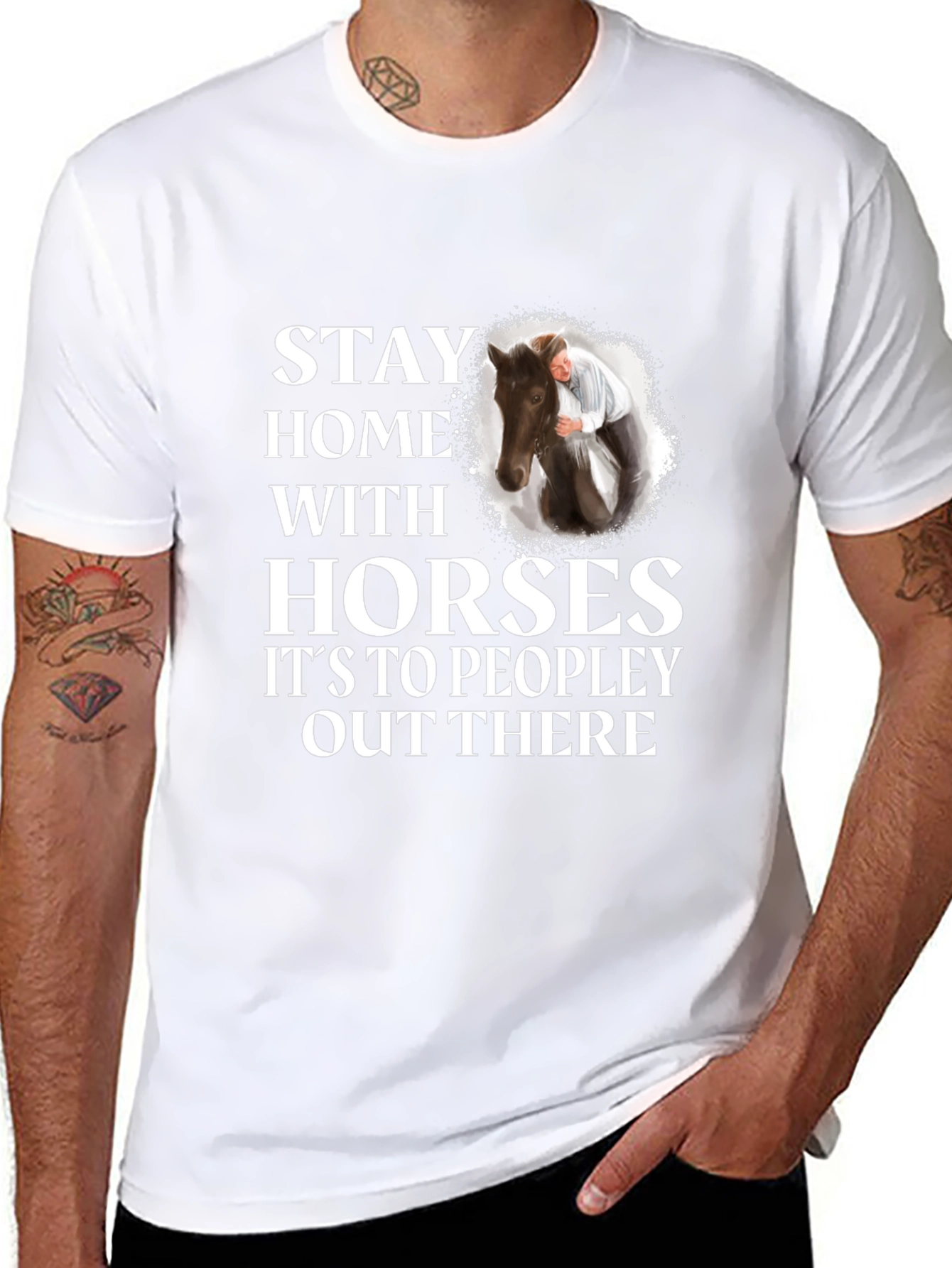 Stay Home With Horses Graphic Tee