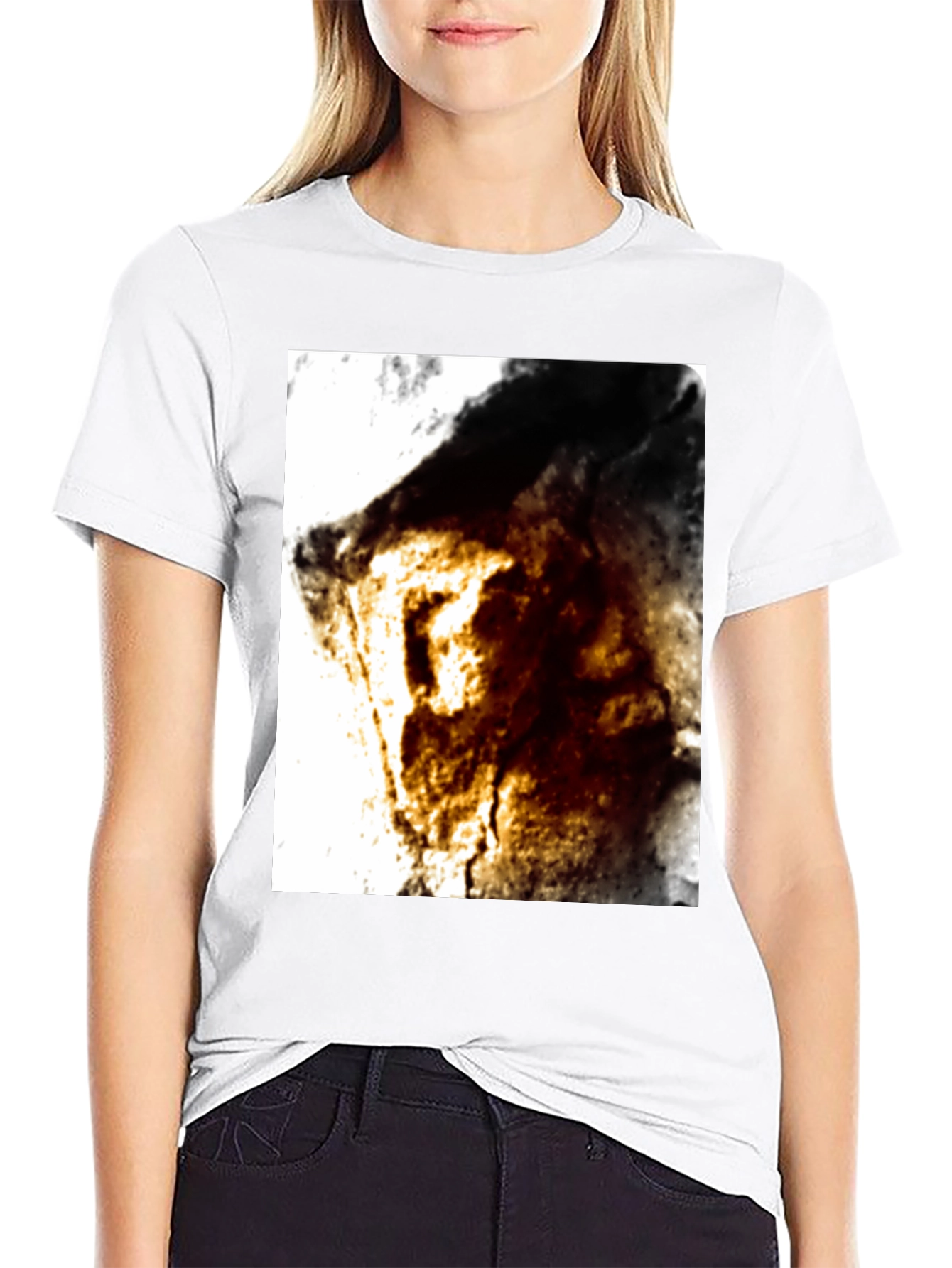 Abstract Graphic Tee - Black Cotton Blend