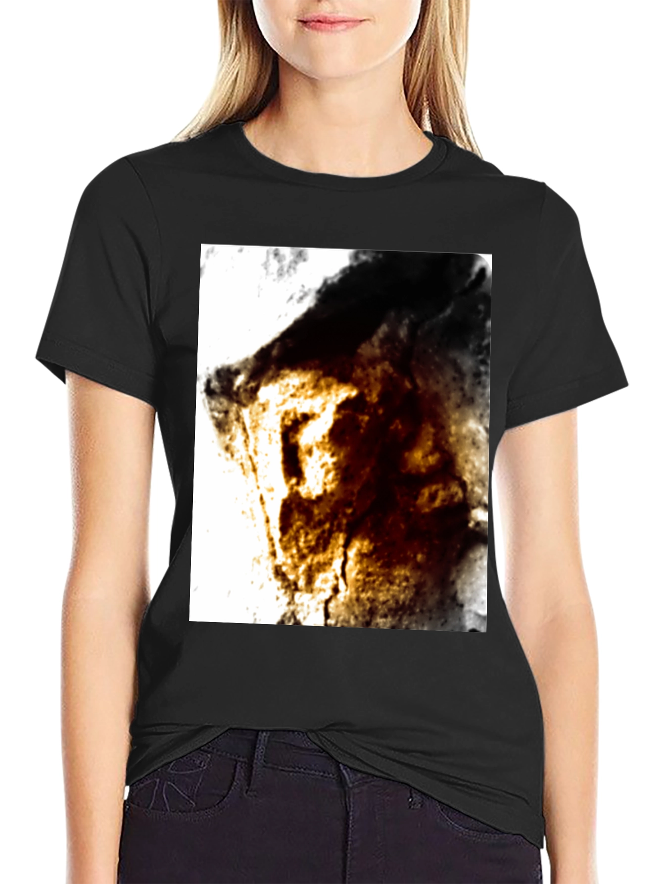 Abstract Graphic Tee - Black Cotton Blend