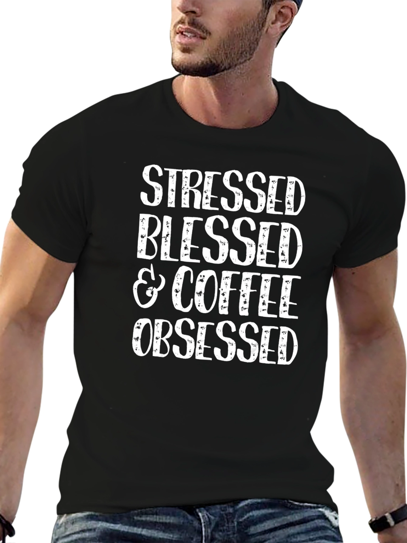 Stressed Blessed & Coffee Obsessed Graphic Tee