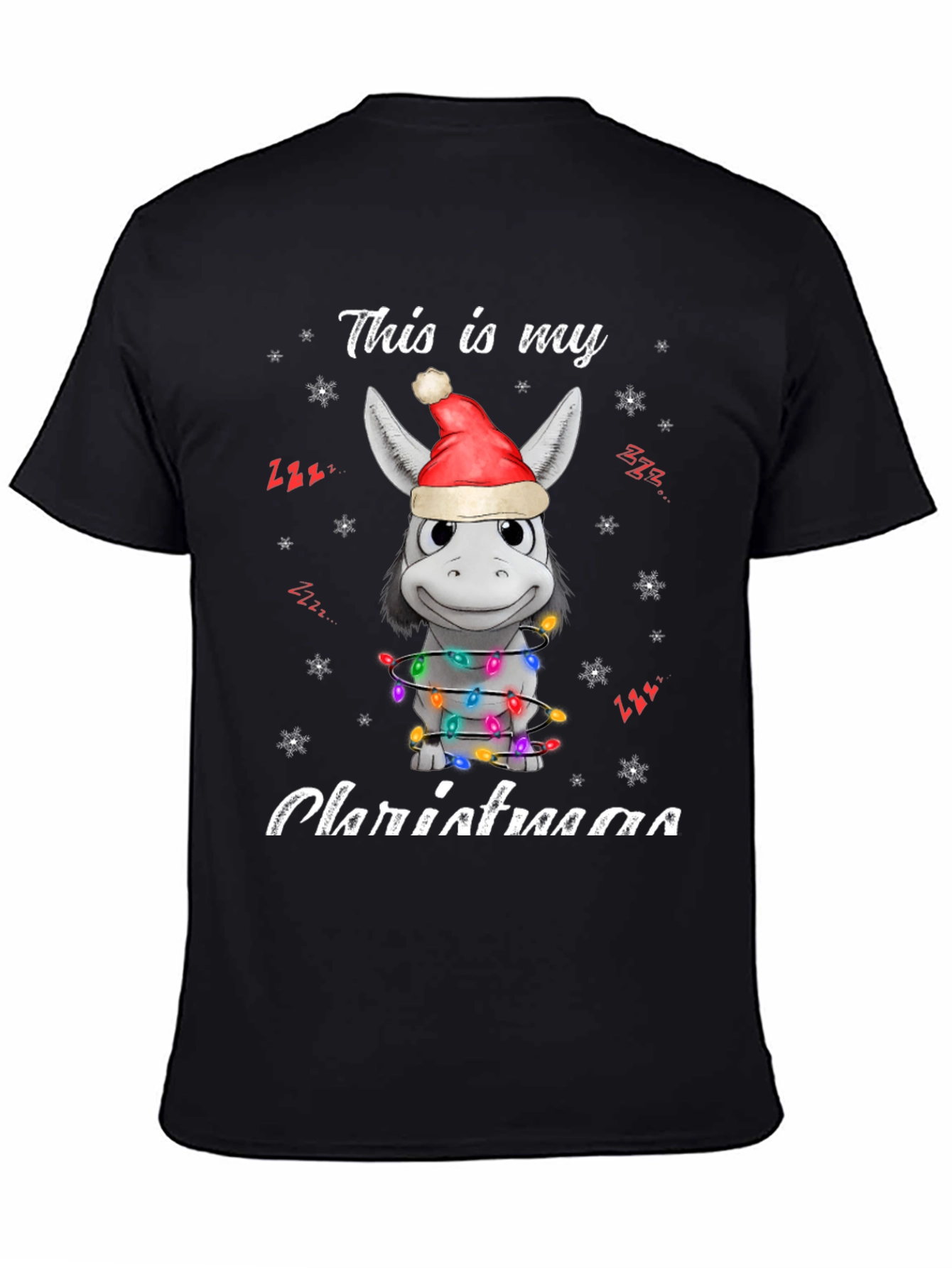 Funny Donkey Christmas Lights T-Shirt
