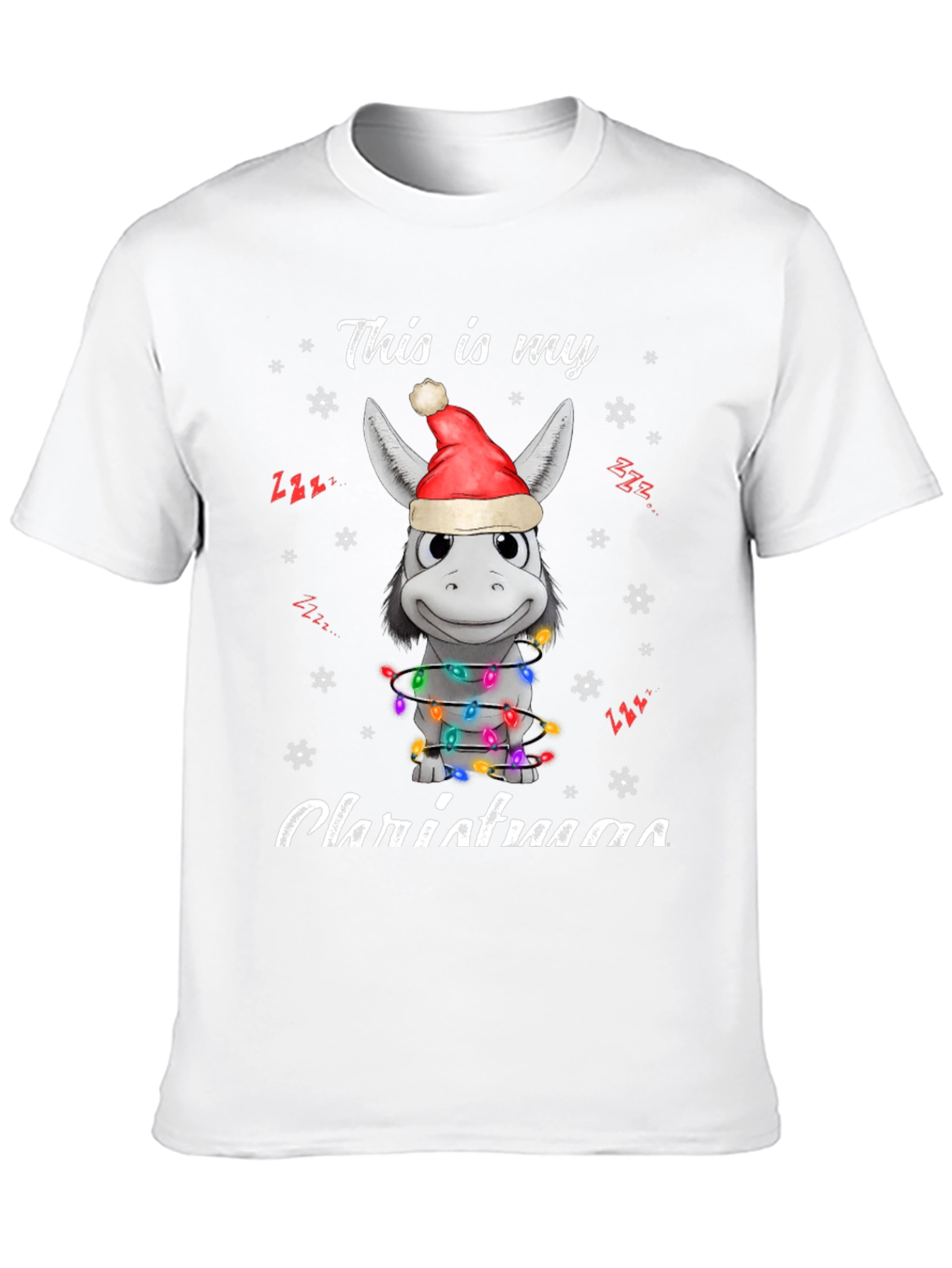 Funny Donkey Christmas Lights T-Shirt