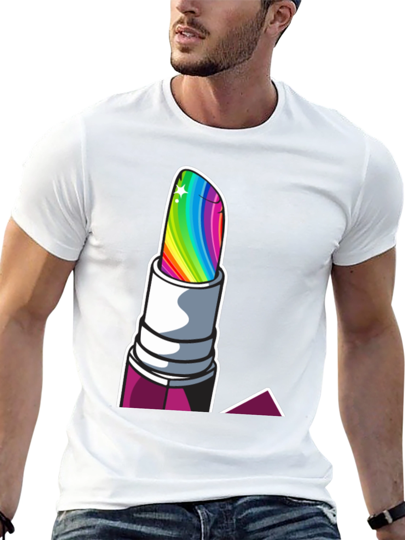 Rainbow Lipstick Graphic Tee - Pride Fashion