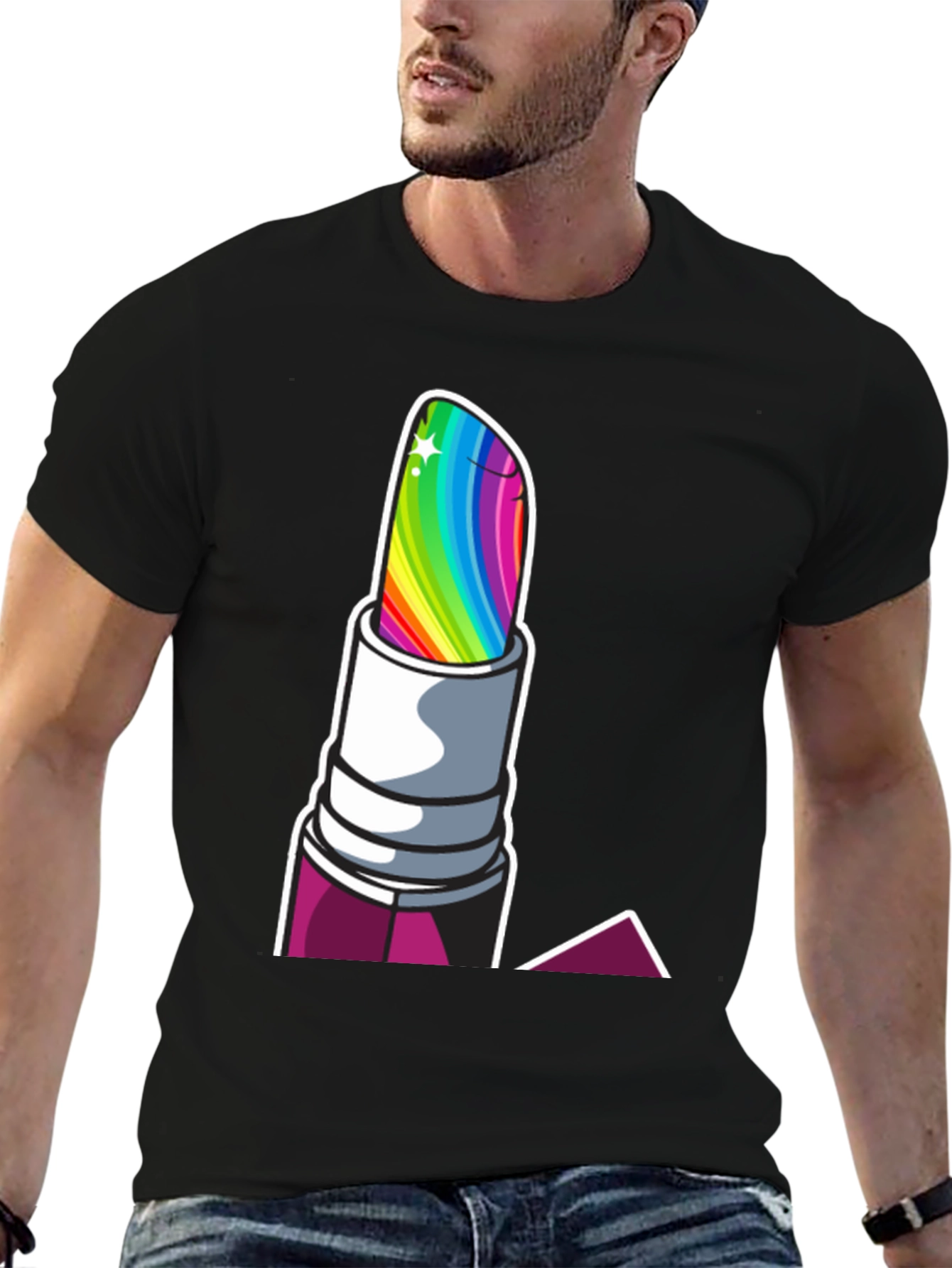 Rainbow Lipstick Graphic Tee - Pride Fashion