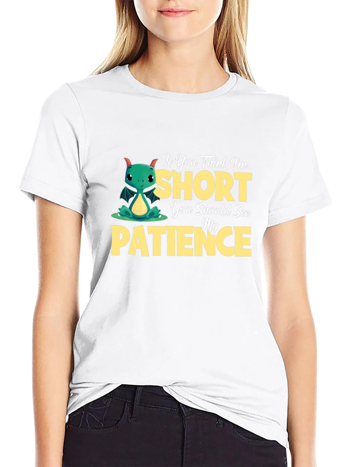 Short Patience Dragon Graphic T-Shirt