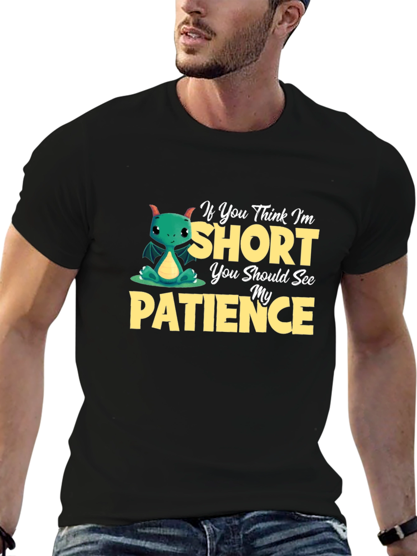 Short Patience Dragon Graphic T-Shirt
