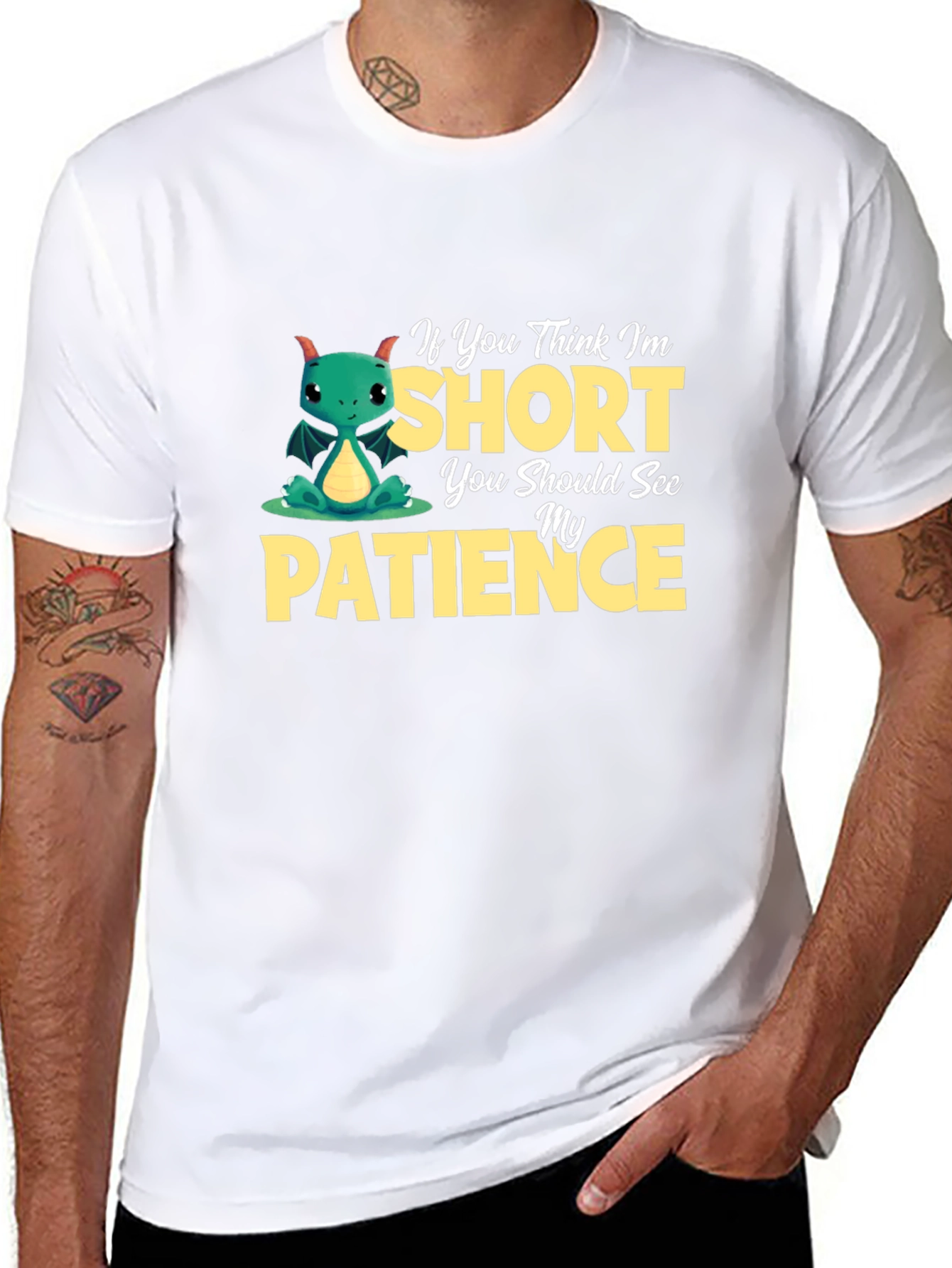 Short Patience Dragon Graphic T-Shirt