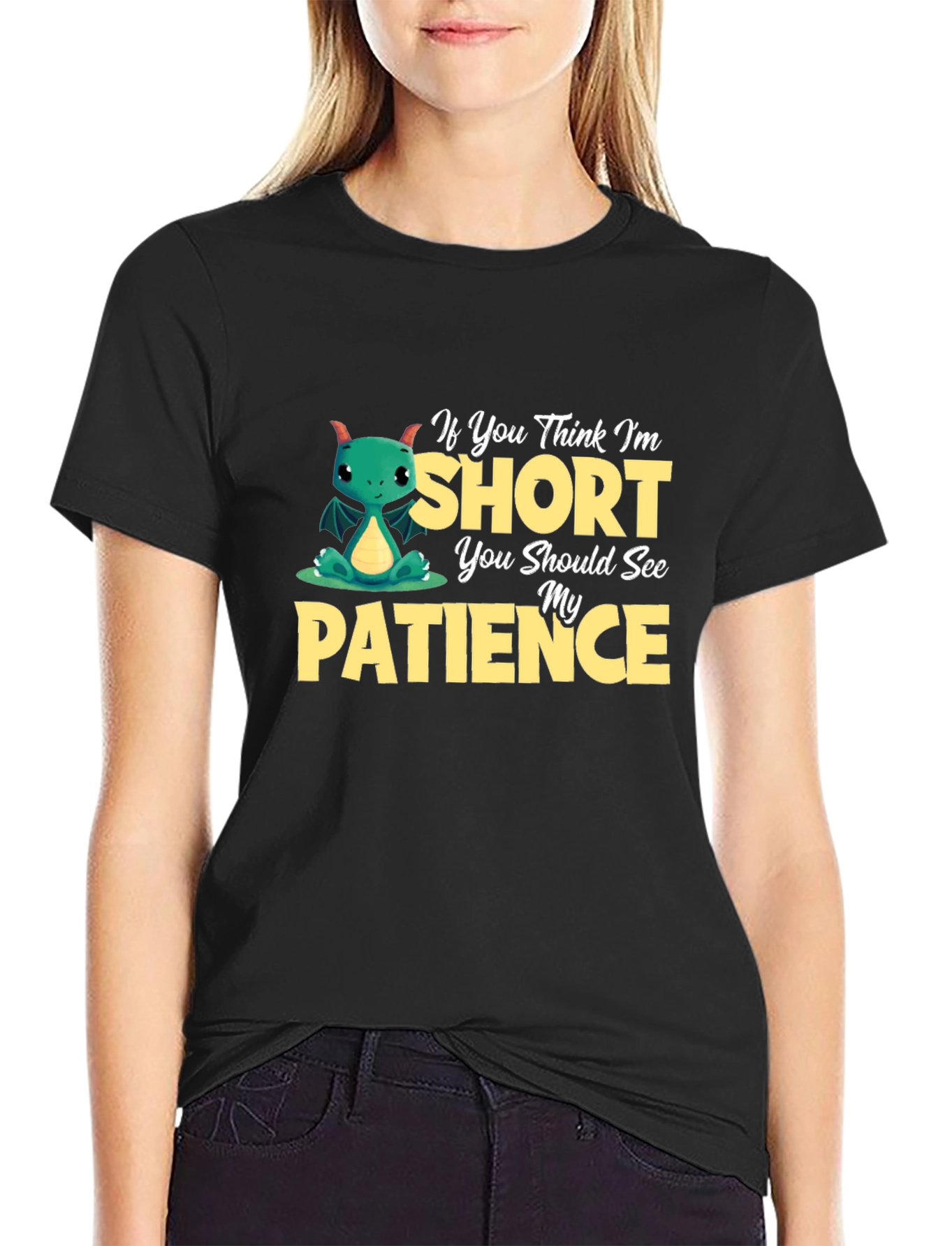 Short Patience Dragon Graphic T-Shirt