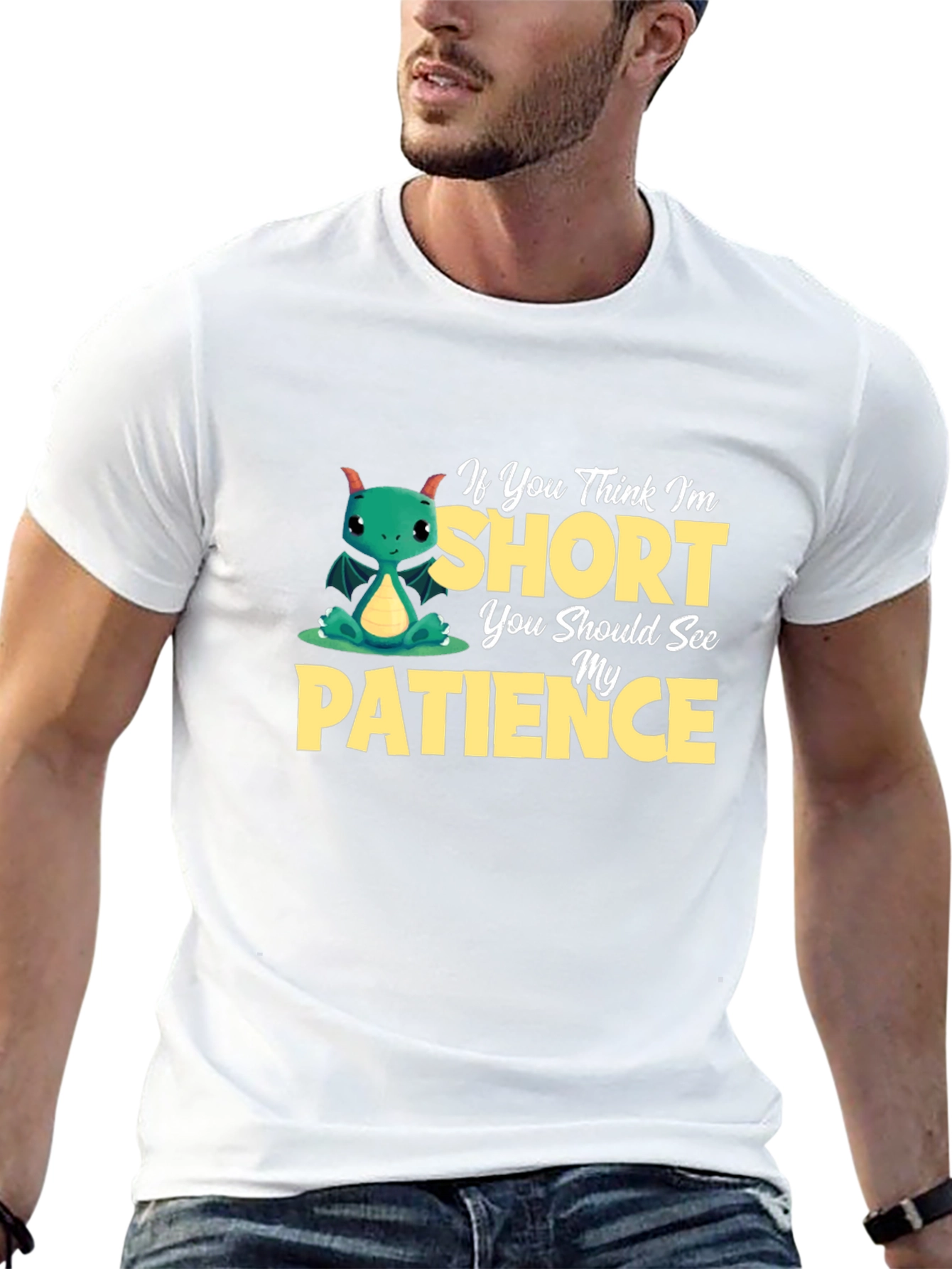 Short Patience Dragon Graphic T-Shirt