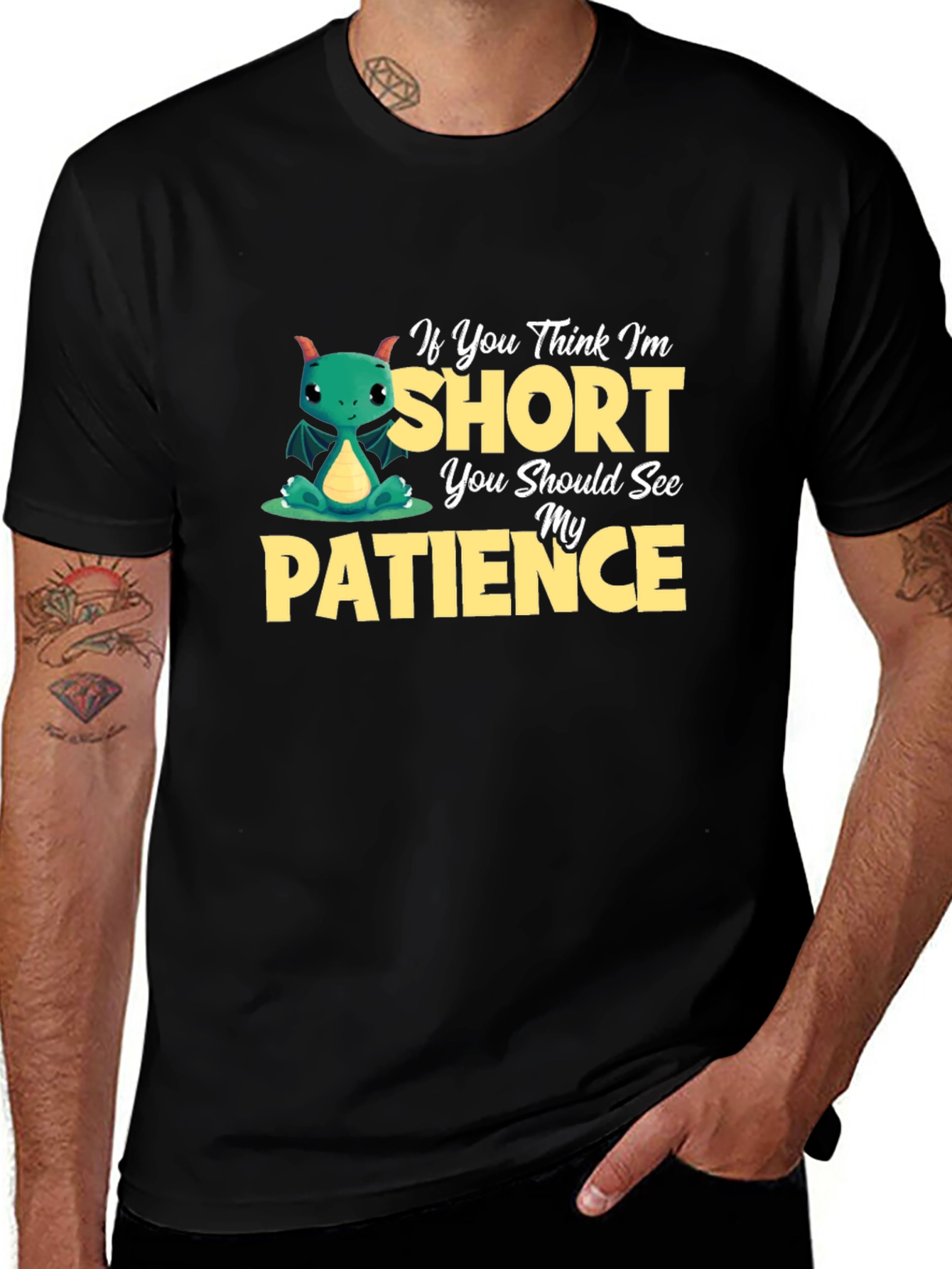 Short Patience Dragon Graphic T-Shirt