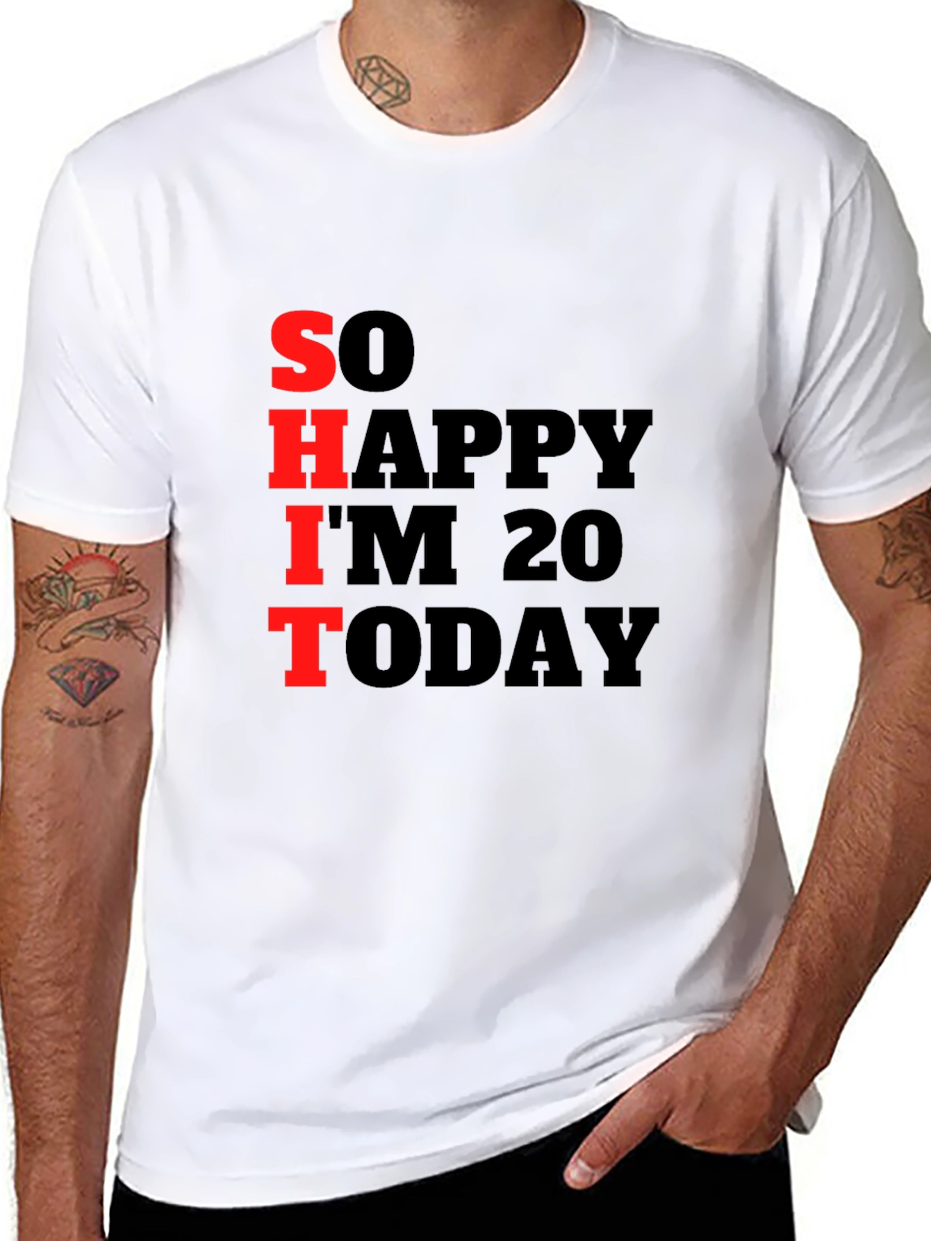 Funny 20th Birthday T-Shirt: So Happy Im 20