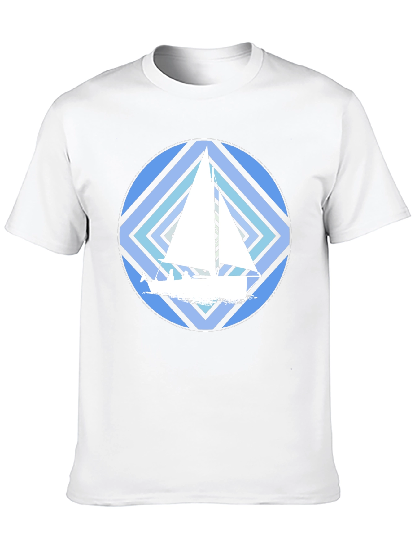 Nautical Sailboat Graphic T-Shirt - Stylish Crew Neck Tee
